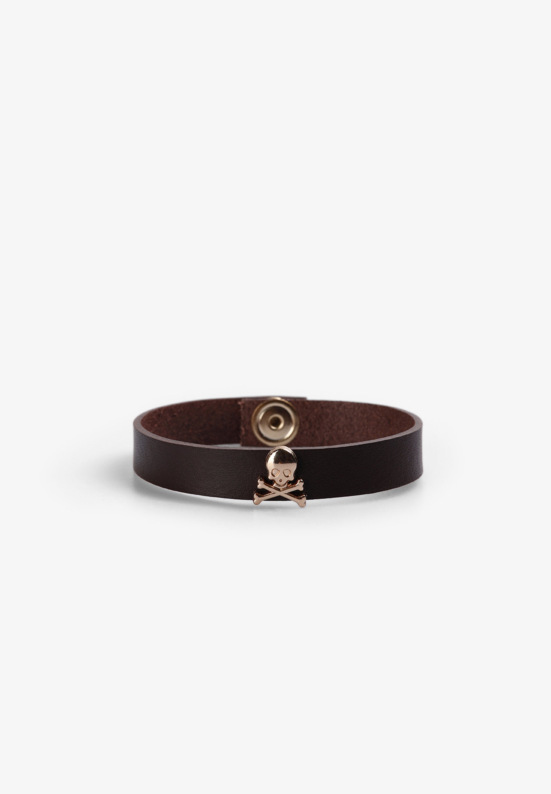 LEATHER BRACELET WITH SKULLS