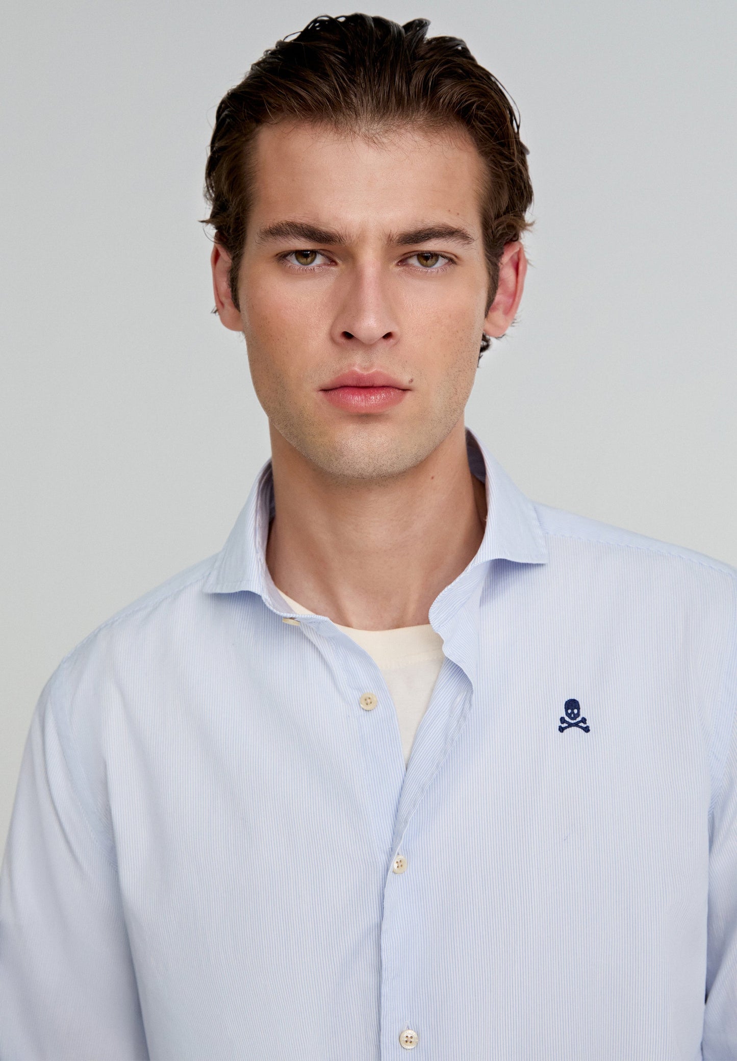 OVERHEMD FORMEEL GESTREEPT CONTRASTEREND DOODSKOPJE