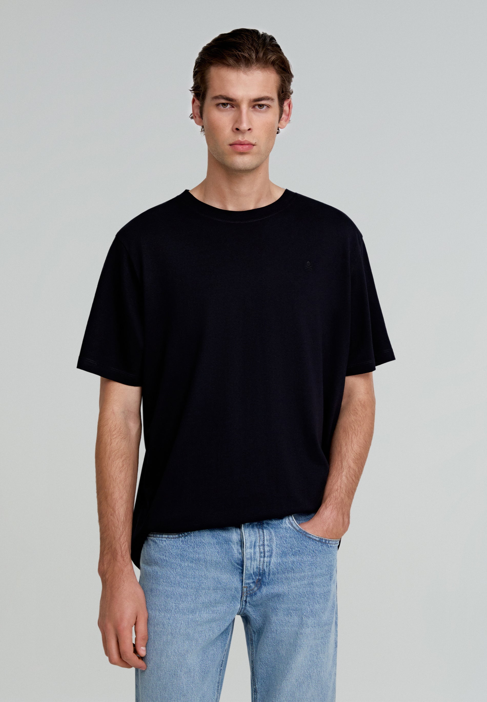 RELAXED FIT SKULL BASIC T-SHIRT