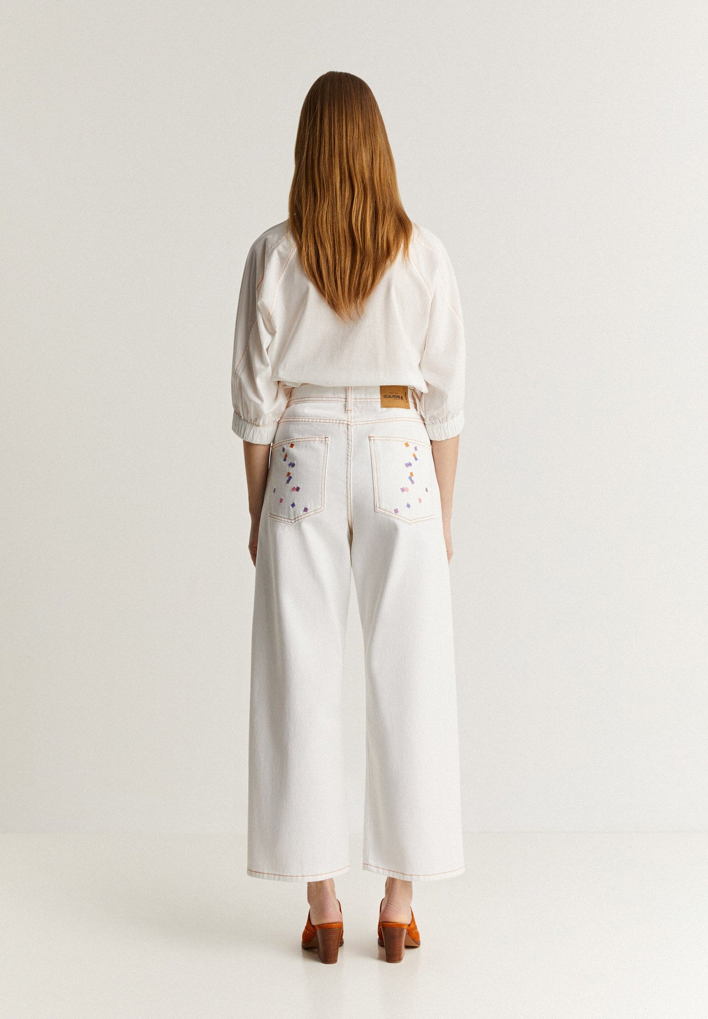 CULOTTE JEANS WITH EMBROIDERED DETAILS