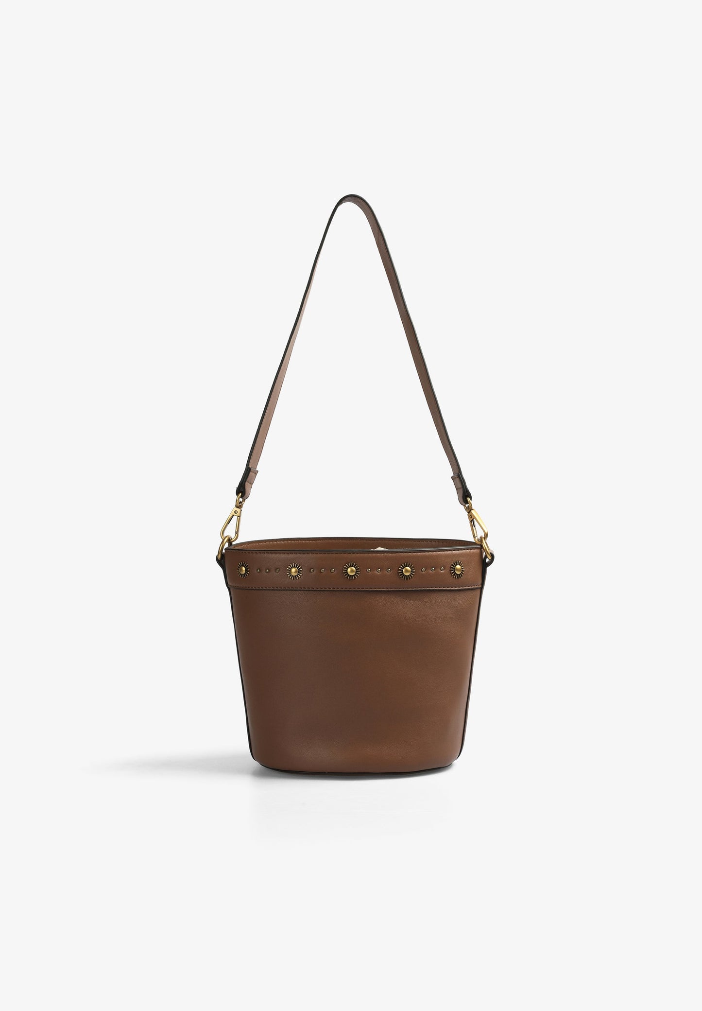 LEATHER BUCKET BAG WITH STUDS DETAIL