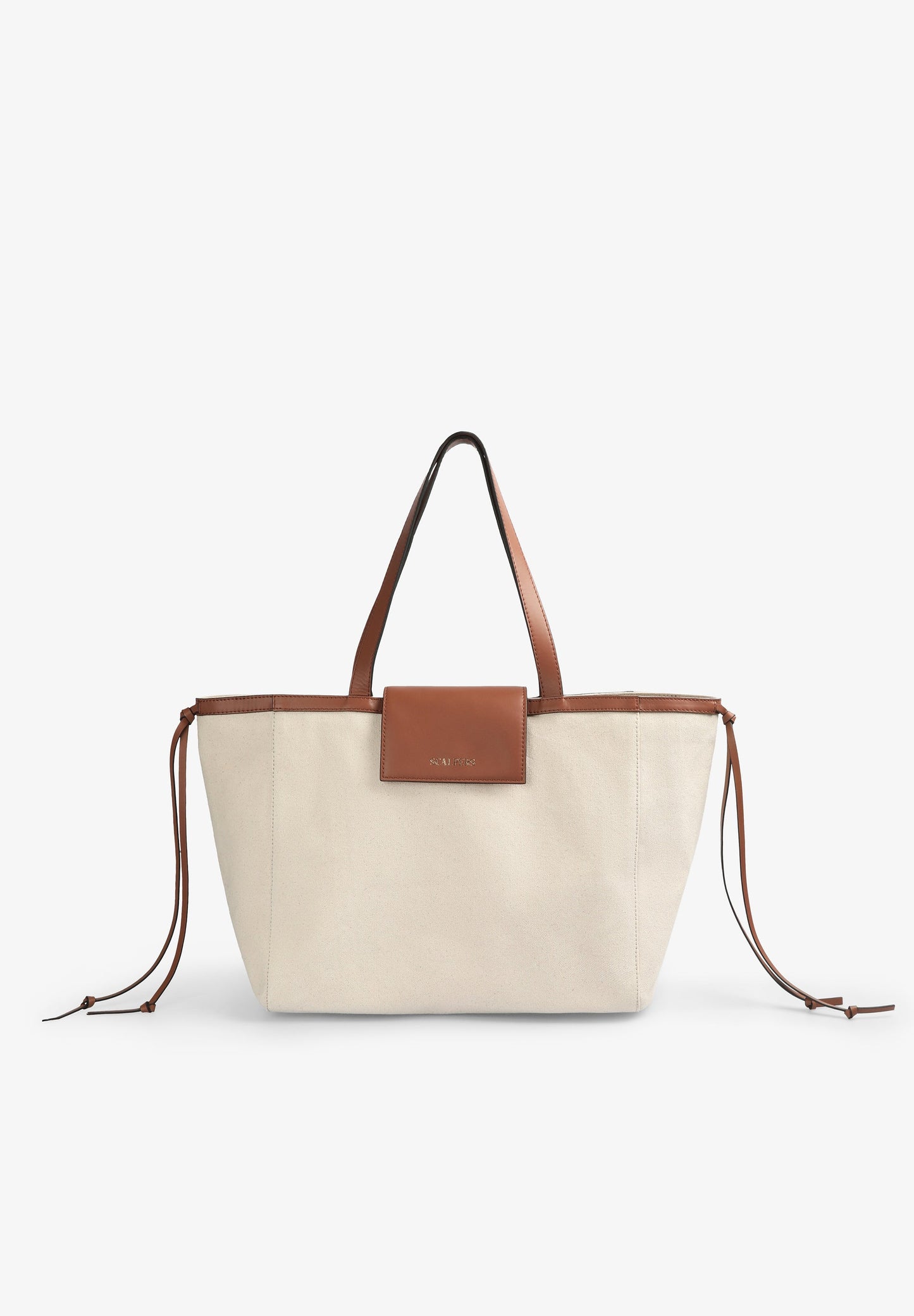 CANVAS TOTE BAG WITH LEATHER DETAILS