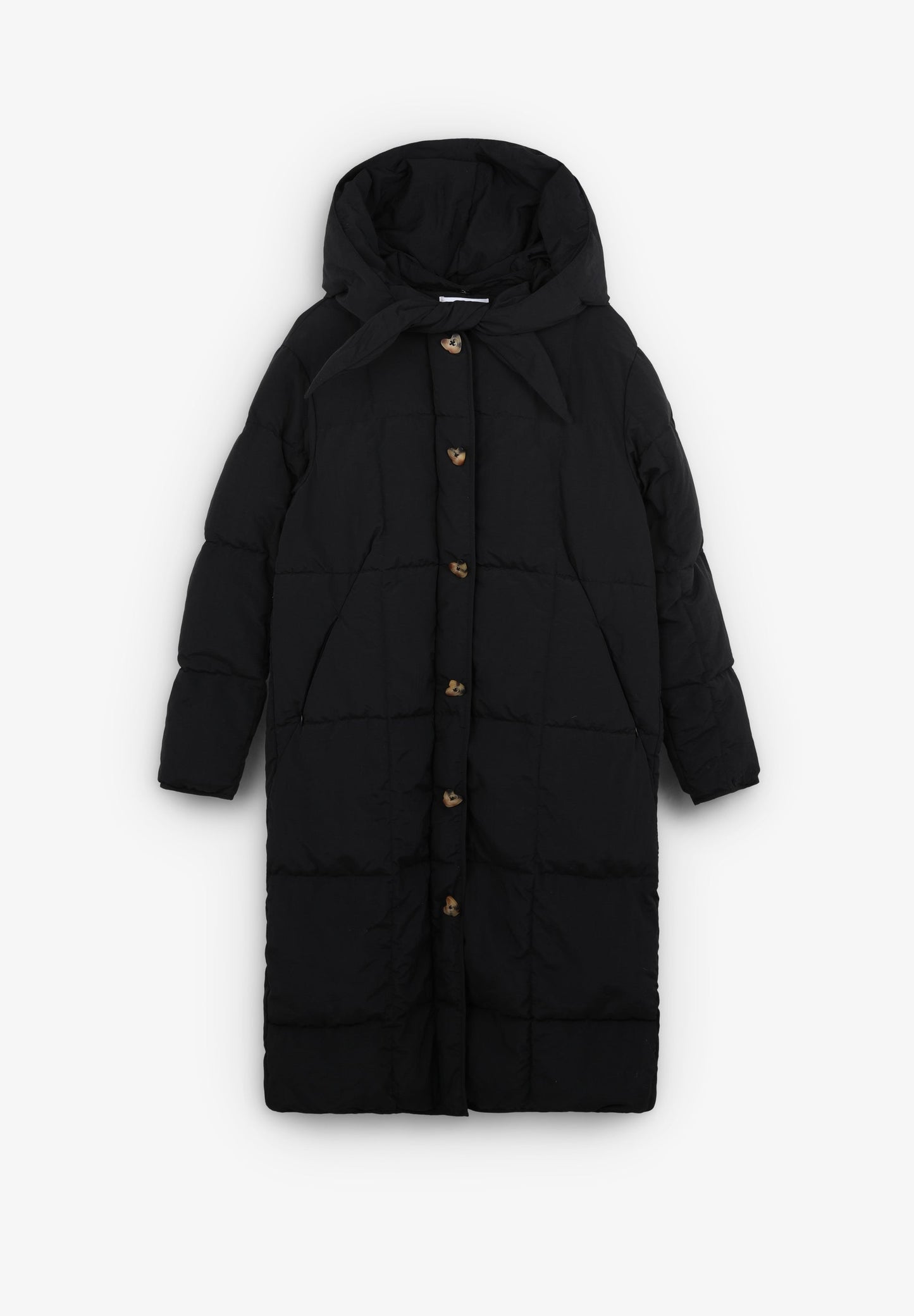 BOW HOODIE PUFFER COAT