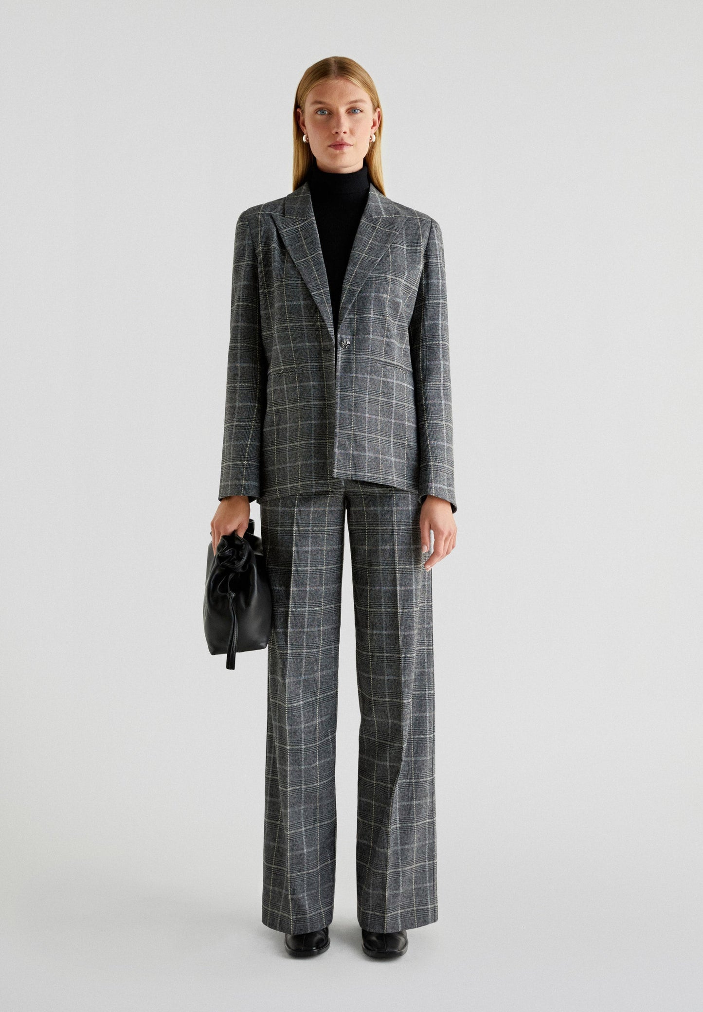 BLACK CHECK BLAZER