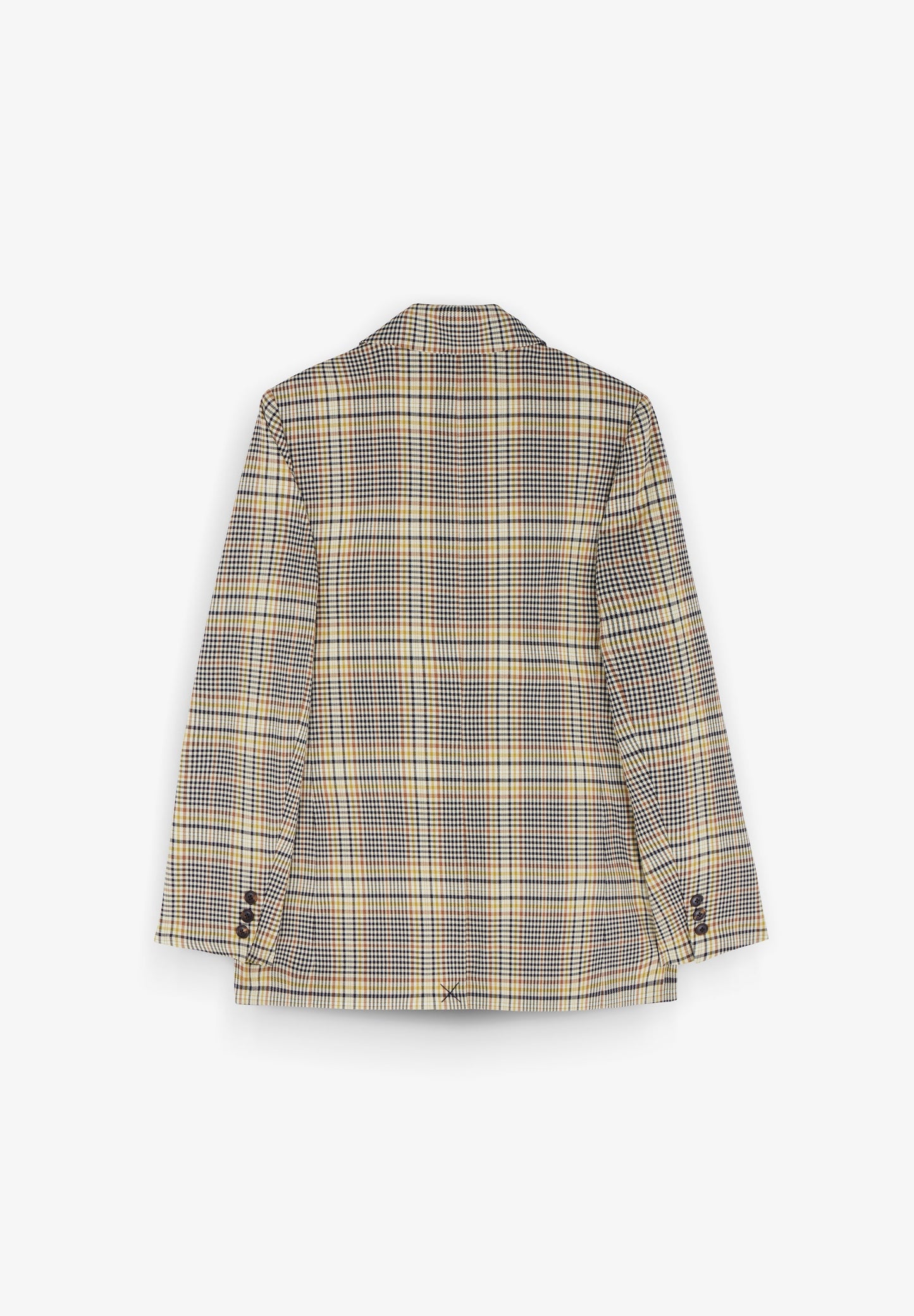 DOUBLE-BREASTED BLAZER WITH CHECK PRINT