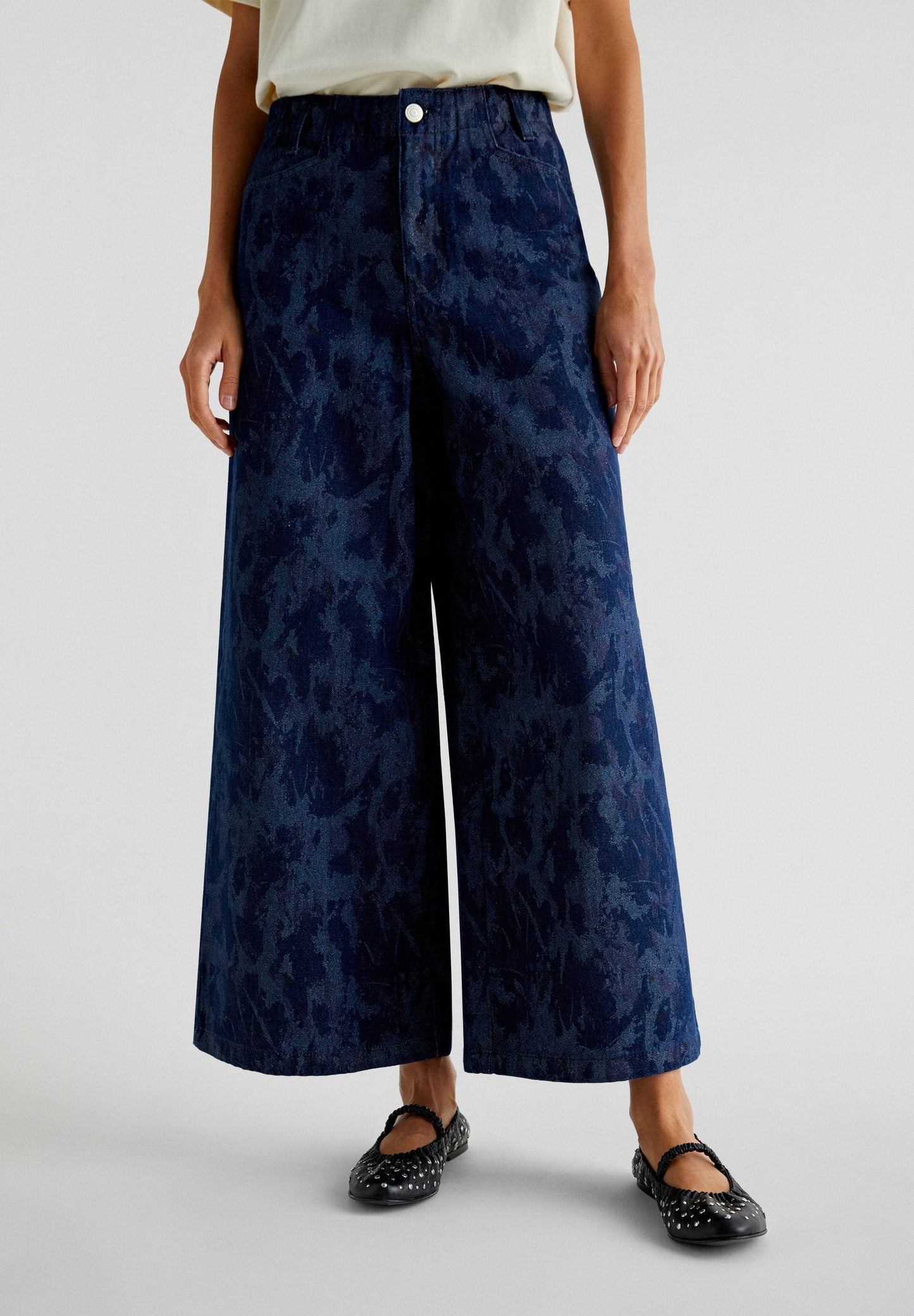 CULOTTE JEANS WITH SHIMMER DETAILS