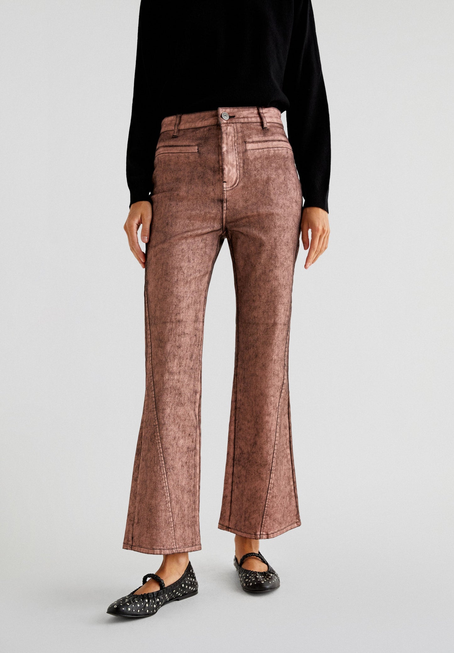 FOIL ANKLE FLARE JEANS