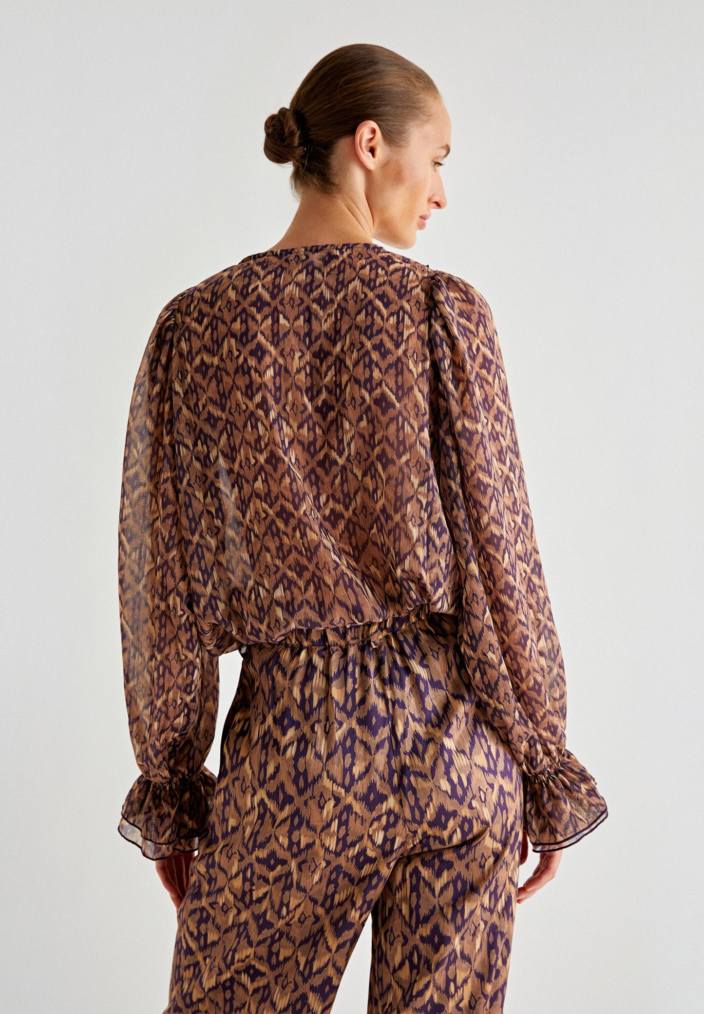 ETHNIC BLOUSE WITH RUFFLES