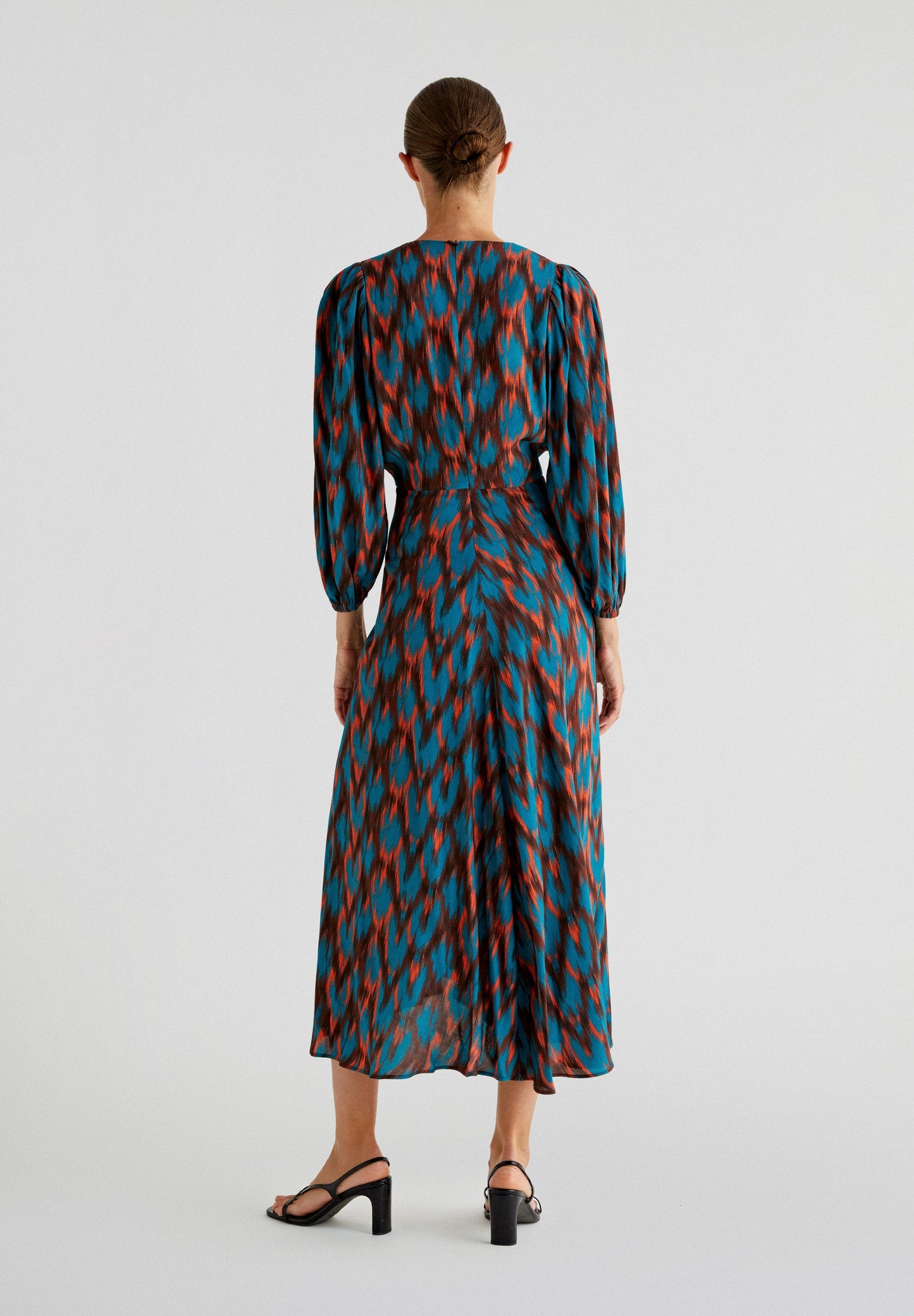 DRAPED PRINT DRESS