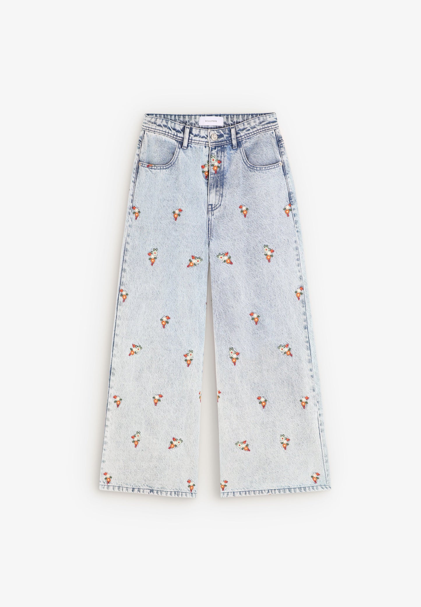 RIPPED EFFECTJEANS WITH EMBROIDERY