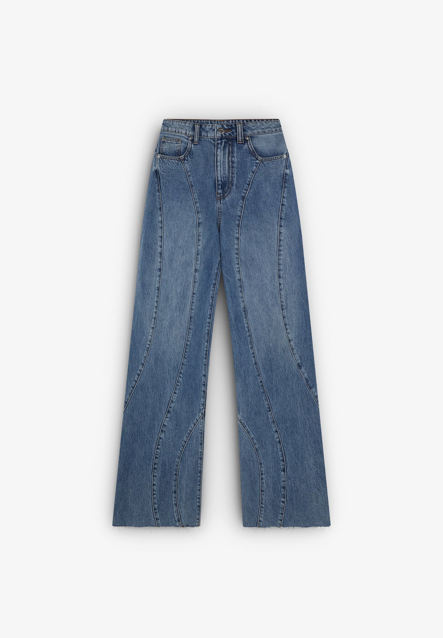 JEANS WITH CURVED SEAMS