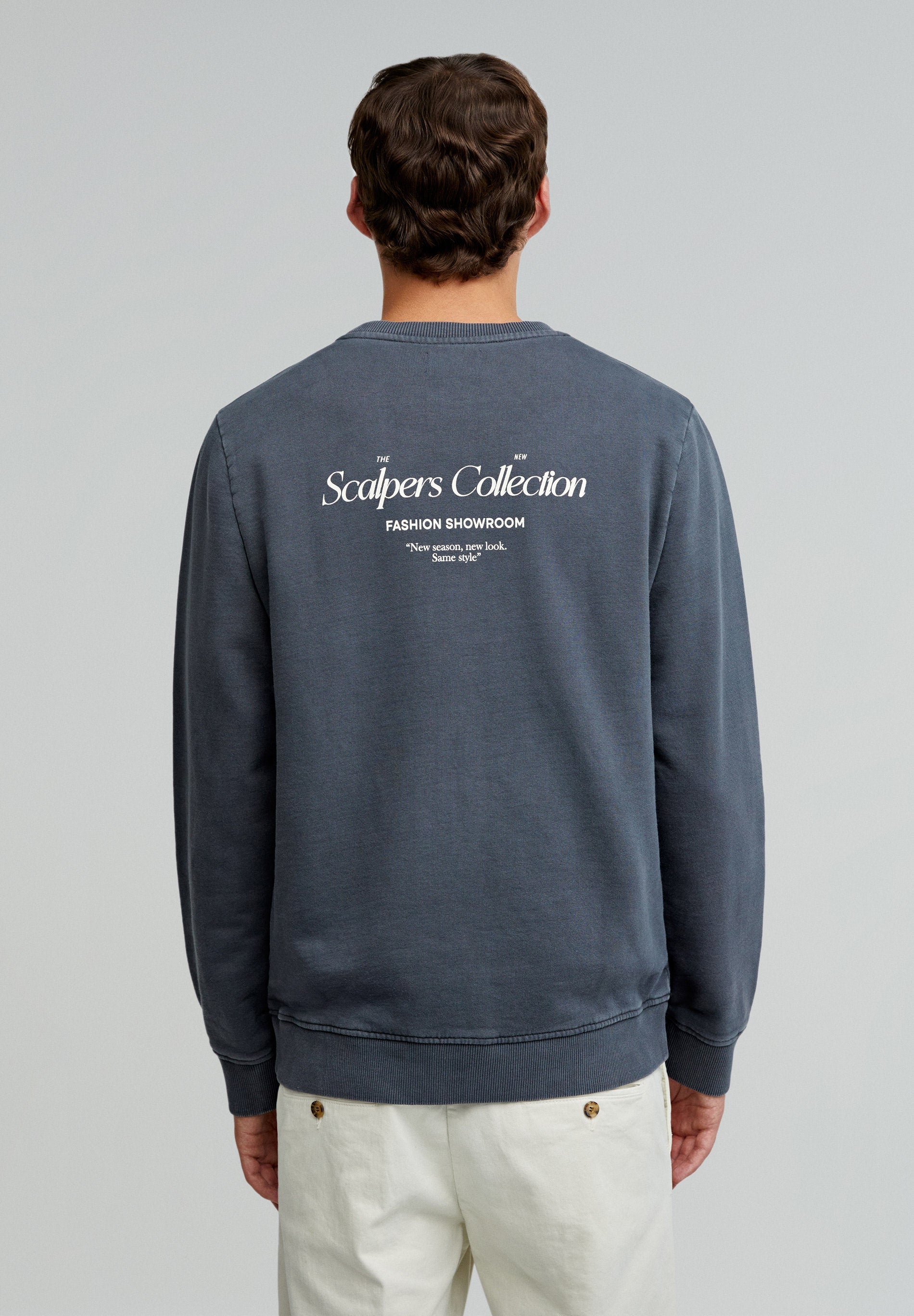 FADED SWEATSHIRT WITH LOGO PRINT