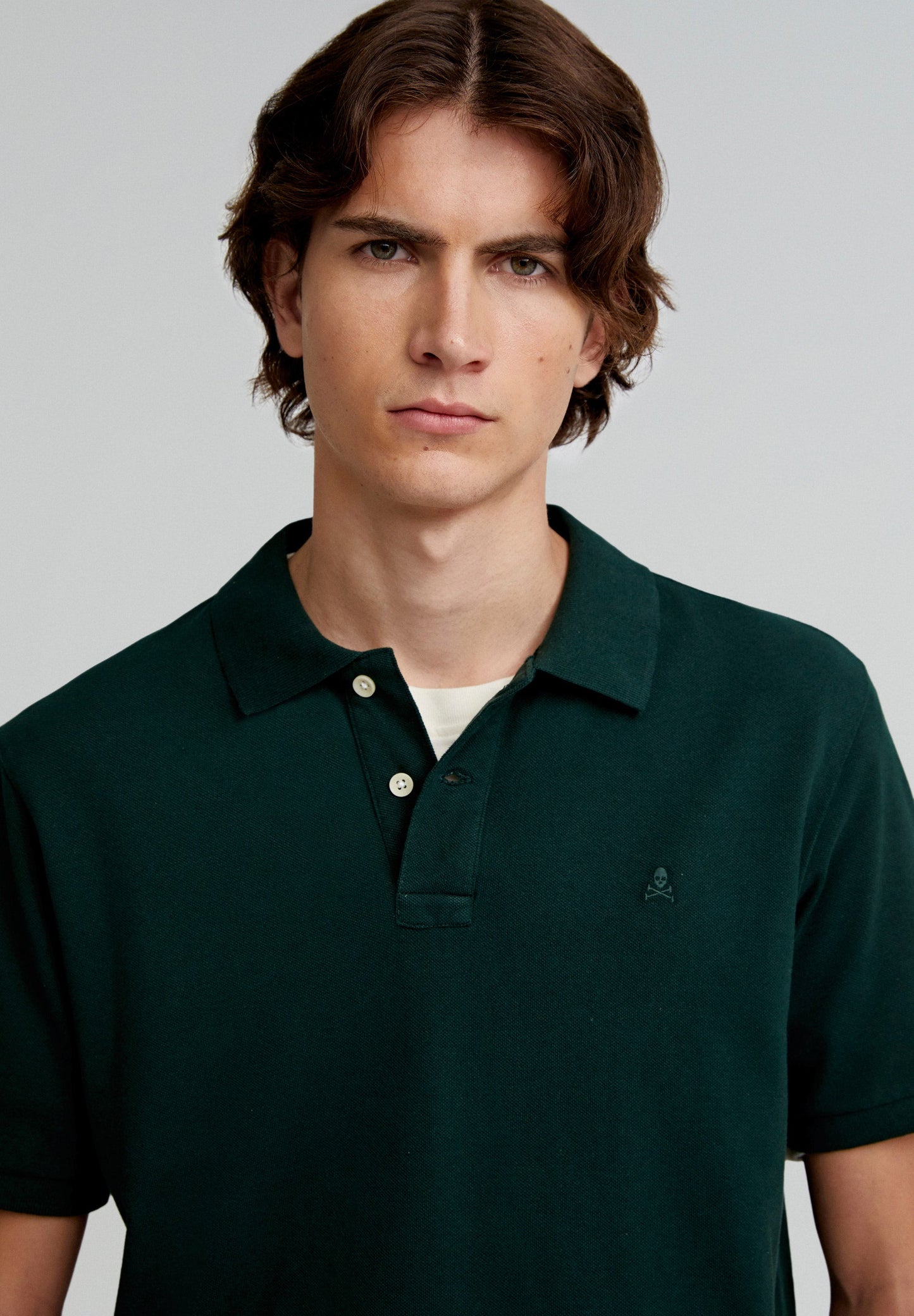 BASIC POLO SHIRT WITH SKULL DETAIL