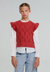 RUFFLE SLEEVE KNITTED WAISTCOAT