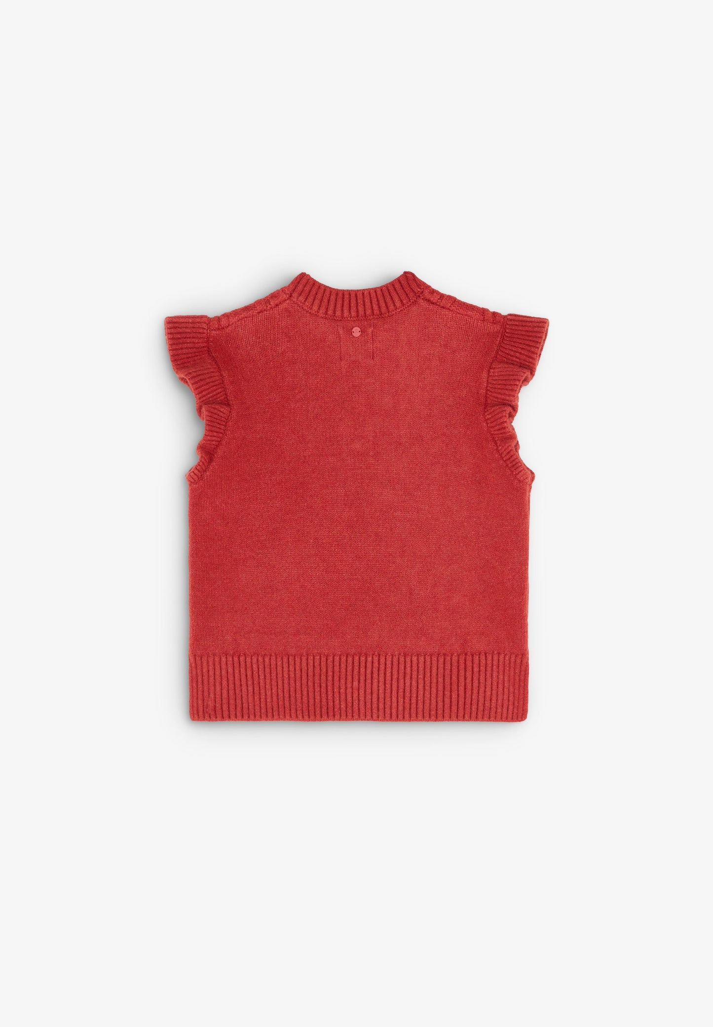 RUFFLE SLEEVE KNITTED WAISTCOAT