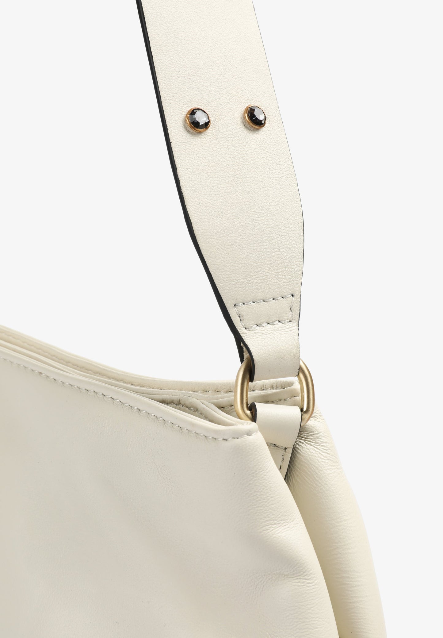 SOFT LEATHER BAG WITH CRYSTAL DETAILS