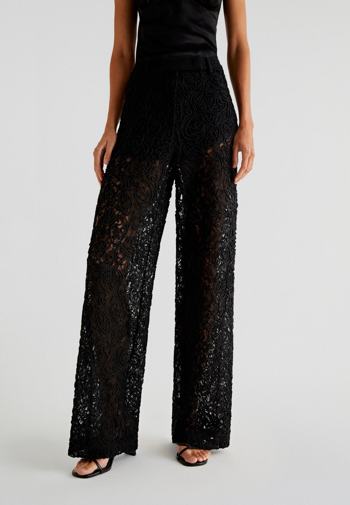 EMBROIDERED LACE TROUSERS