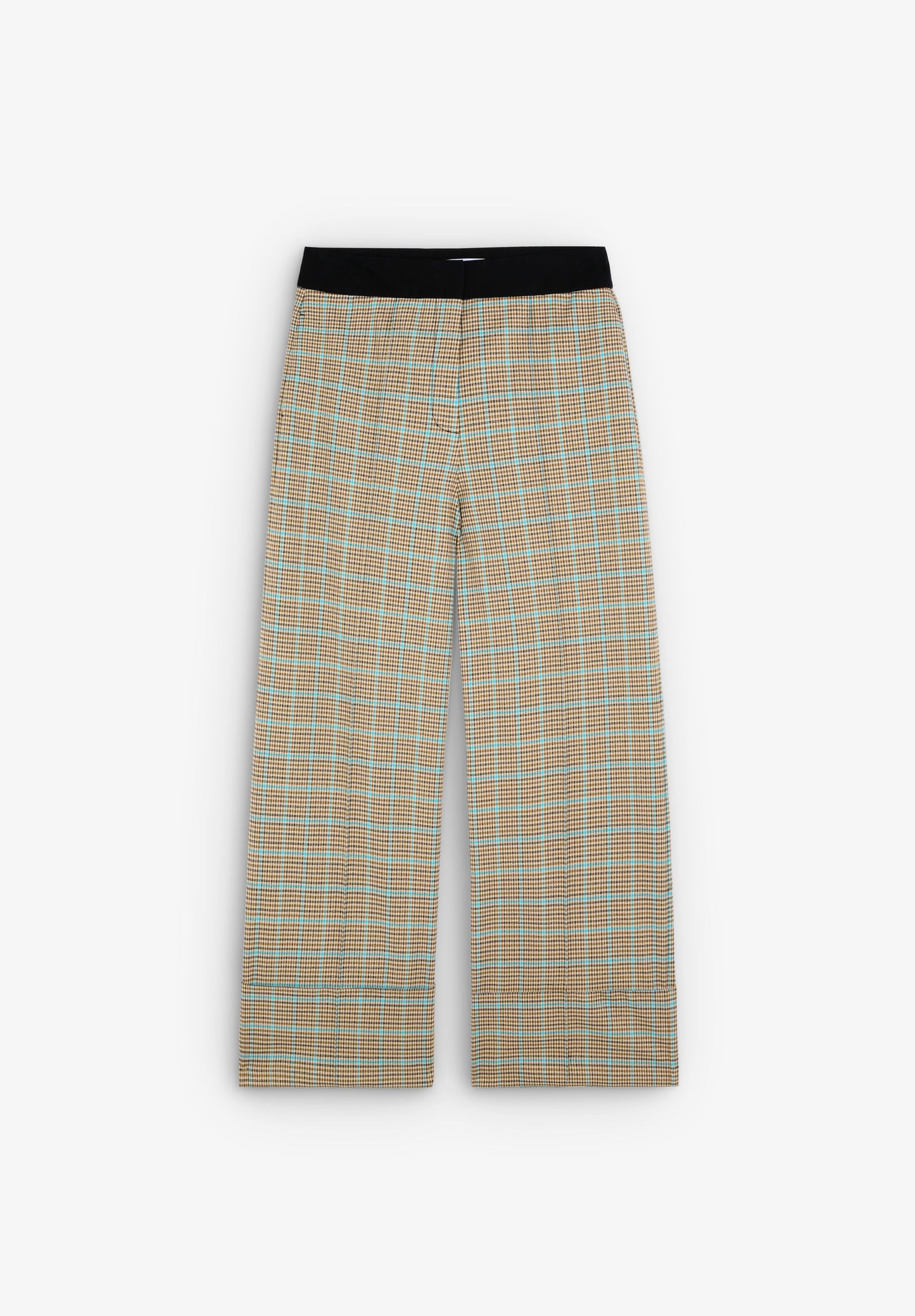 TURQUOISE LUREX CHECK PANT