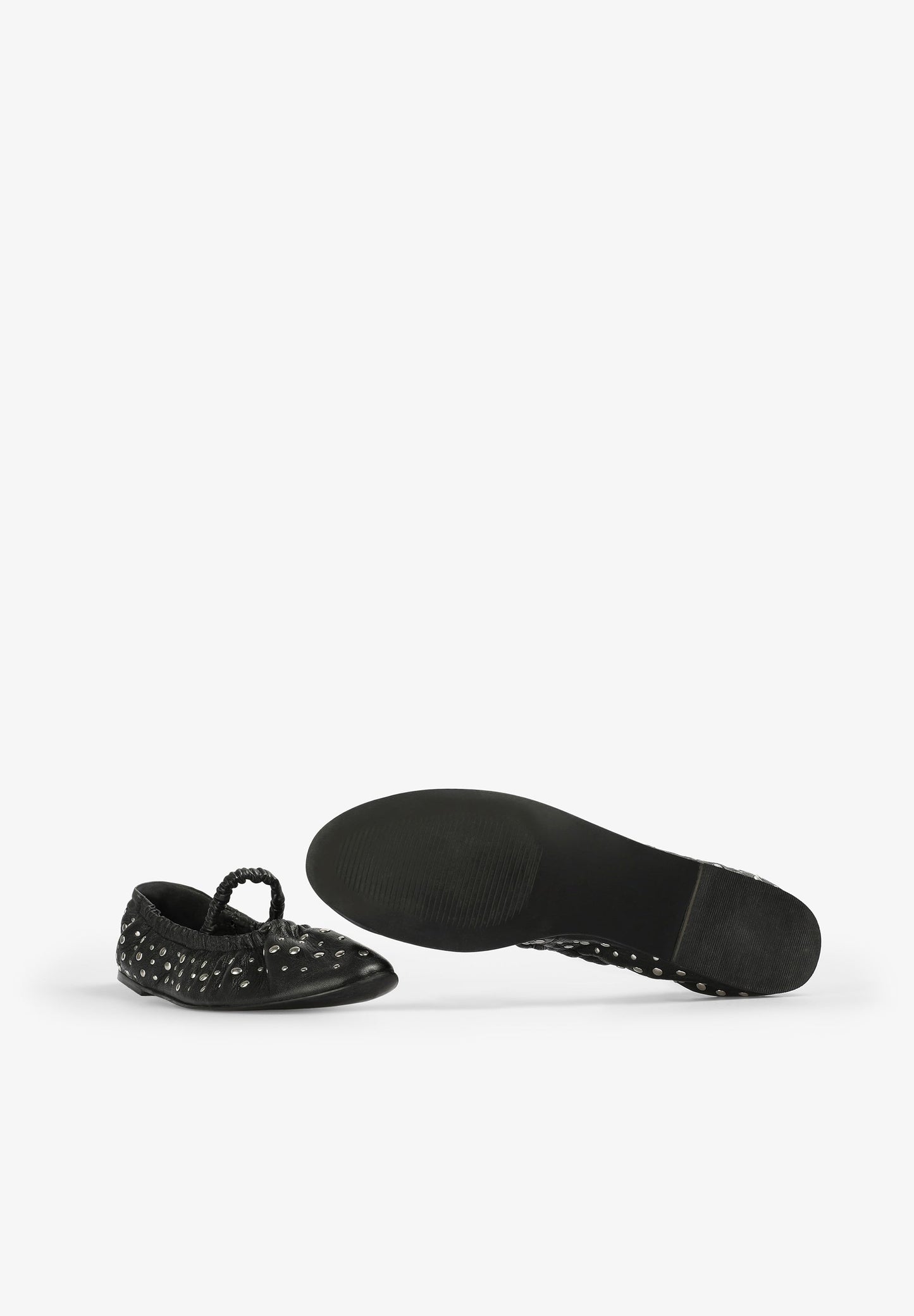 SCALPERS X LOVE STORIES LEATHER BALLET FLATS WITH STUDS