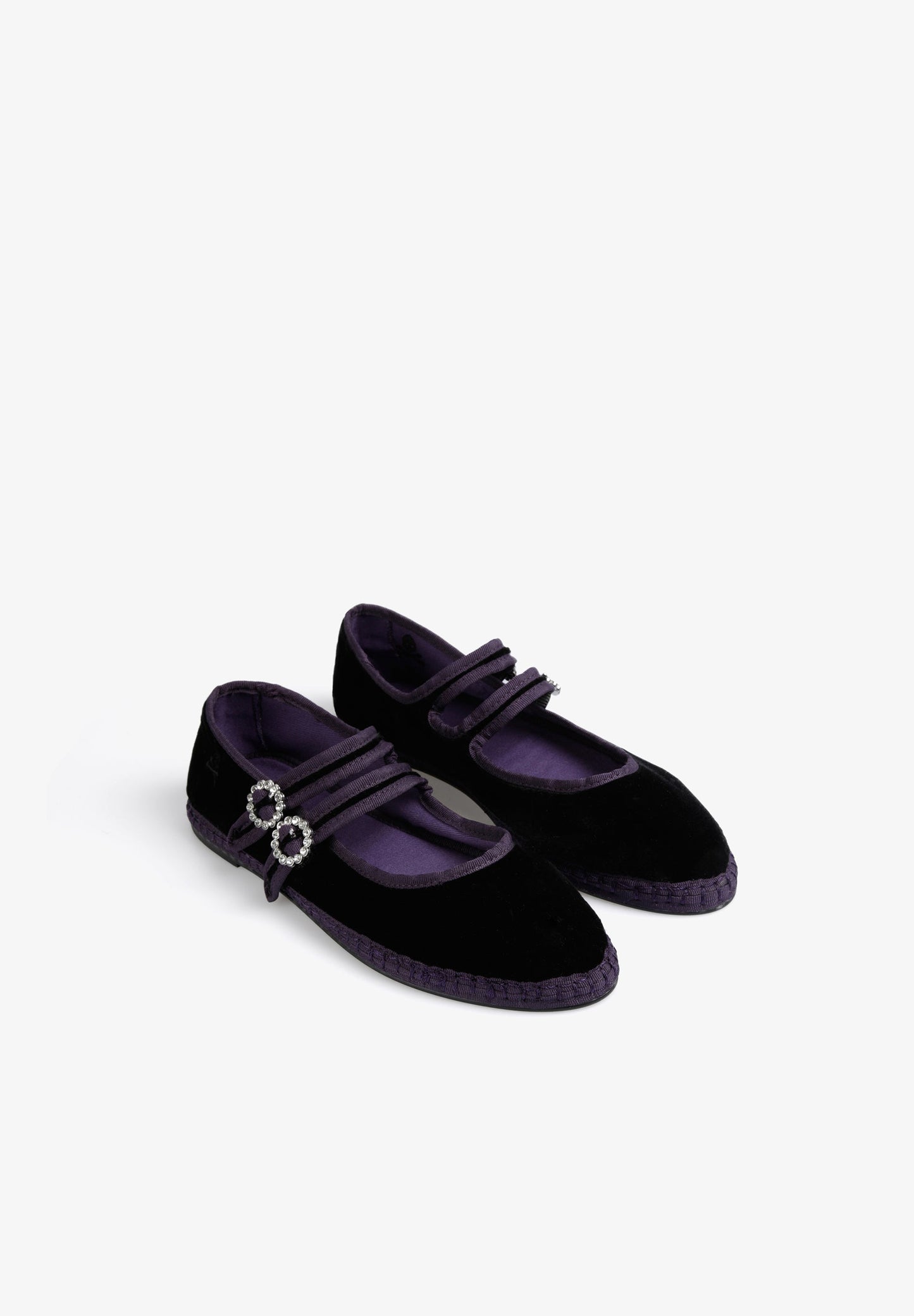 VELVET DOUBLE STRAP SLIPPER