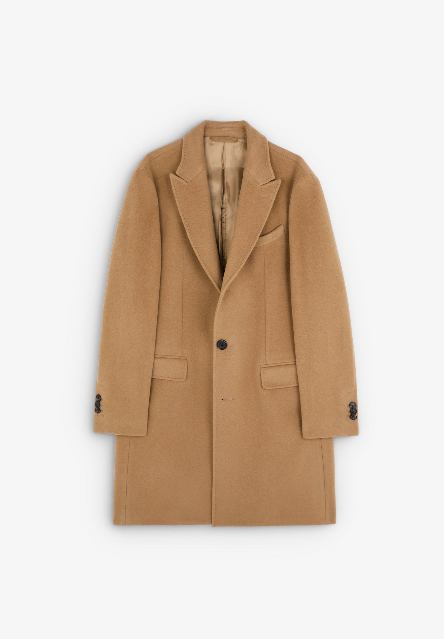 CLOTH COAT WITH PEAKED LAPEL