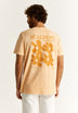 FADED EFFECT T-SHIRT WITH BACK FLORAL PRINT