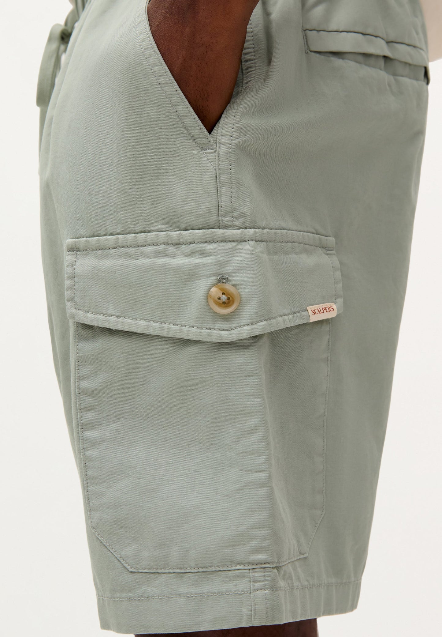 LINEN CARGO BERMUDA SHORTS