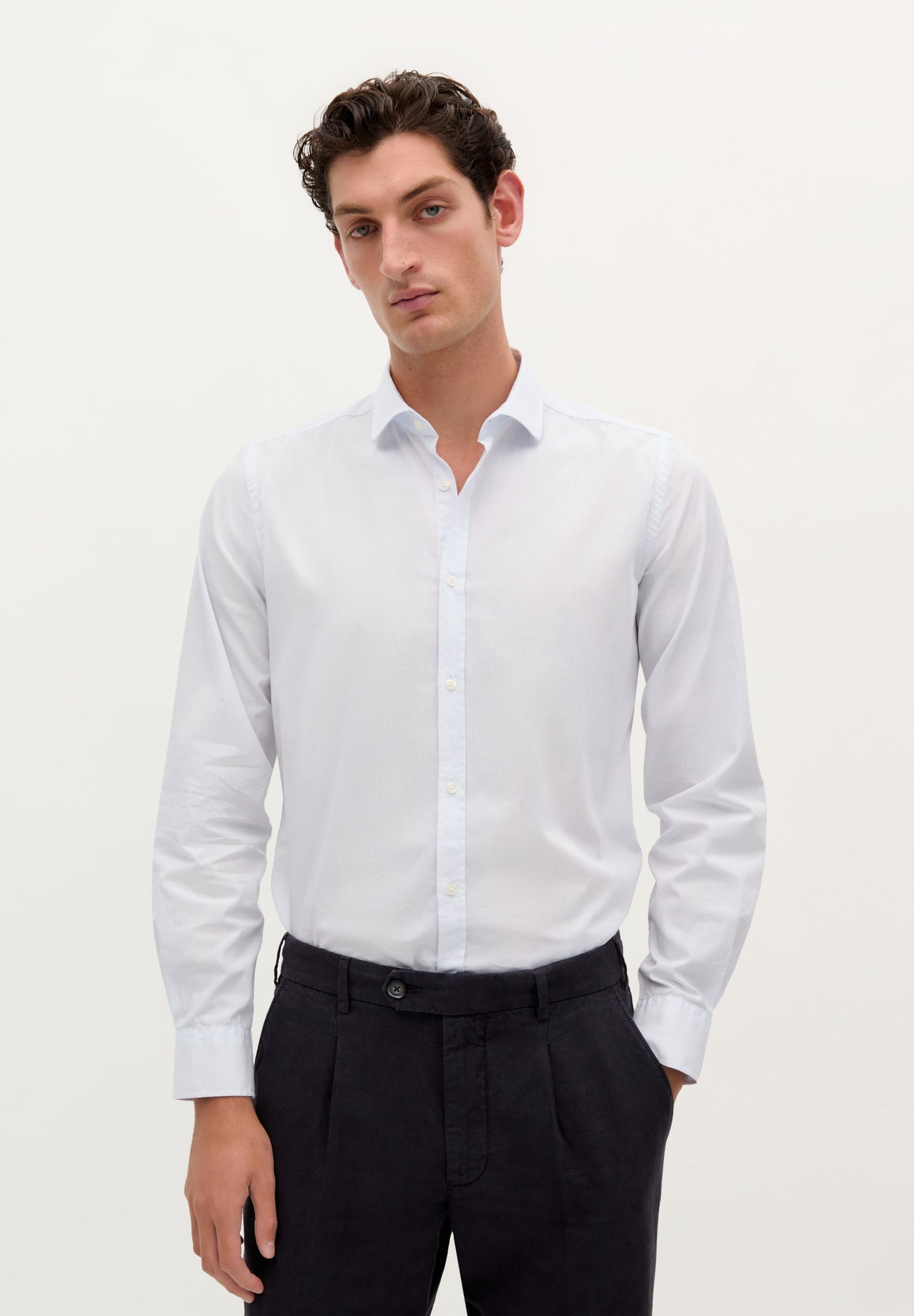 SLIM FIT STRIPED FORMAL SHIRT