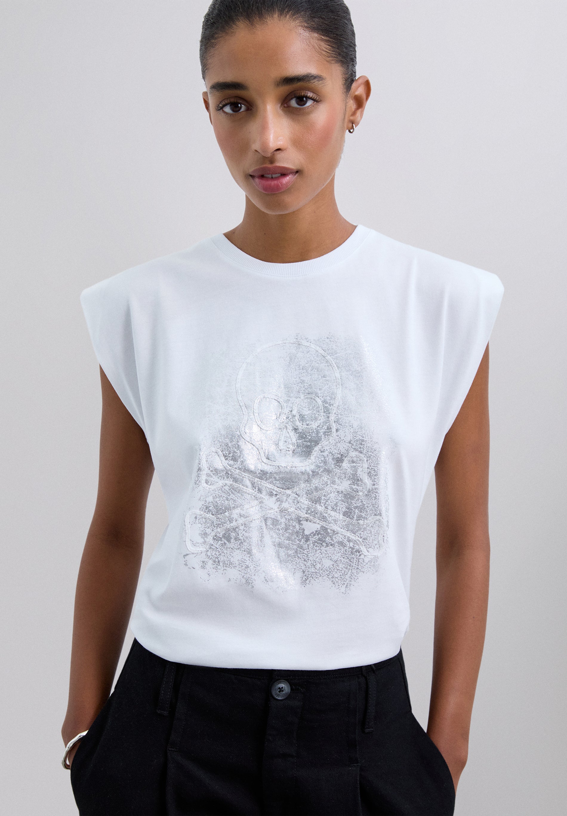 T-SHIRT PRINT METALLIC DOODSHOOFD