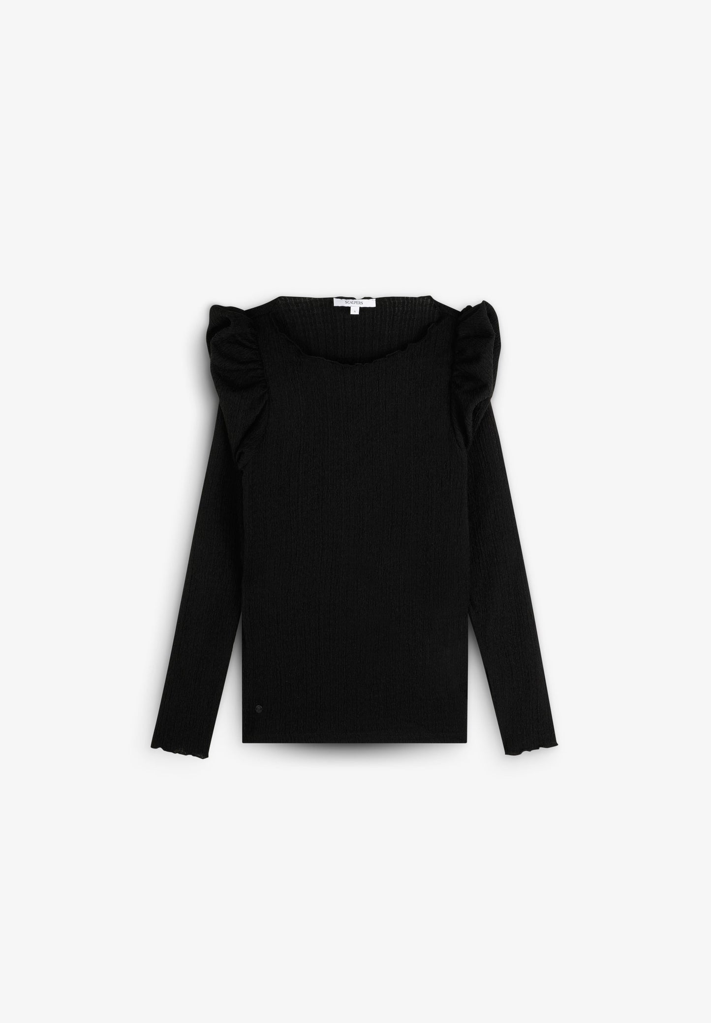 LONG SLEEVE RUFFLED T-SHIRT