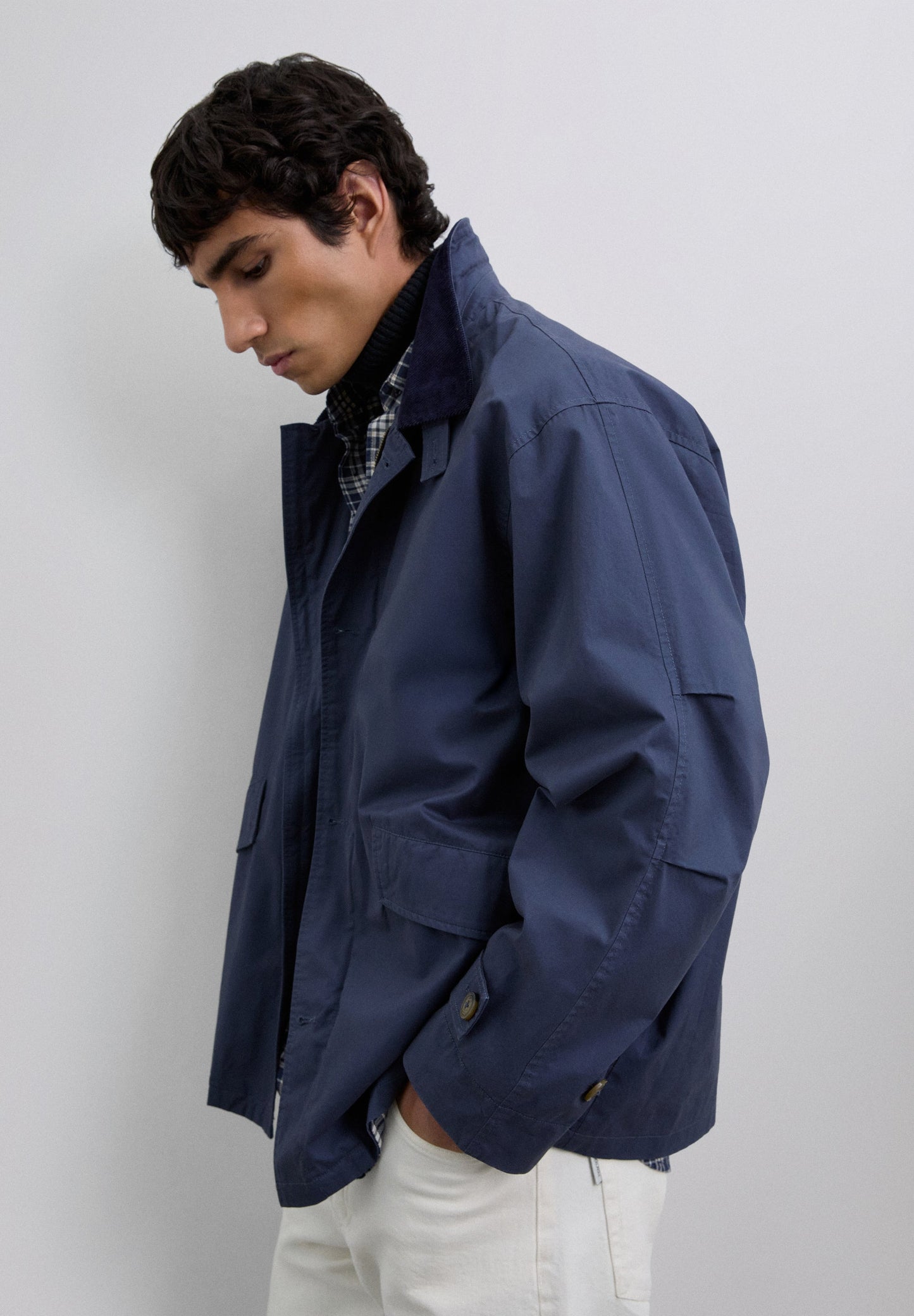 JACKET WITH CORDUROY COLLAR