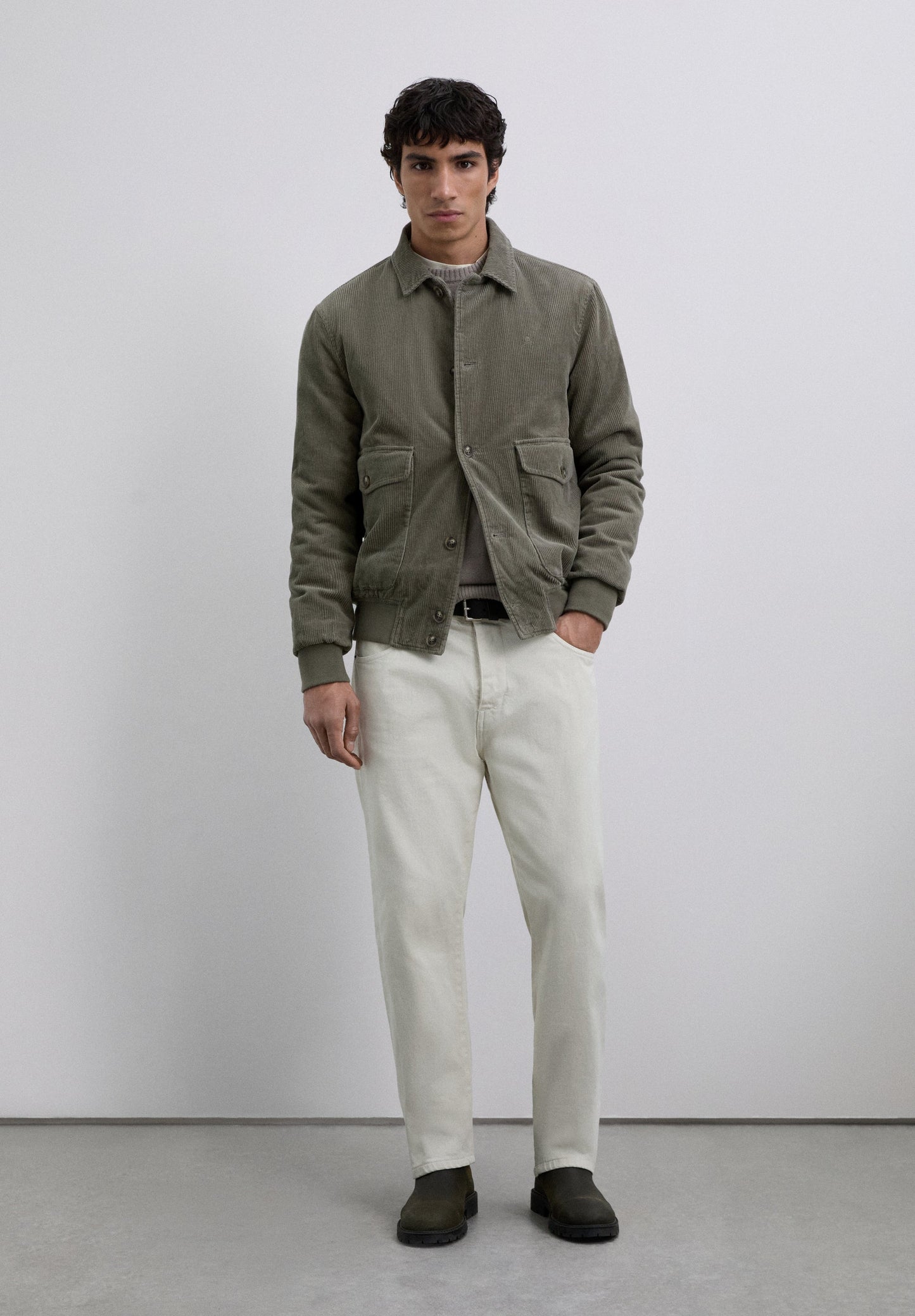 CORDUROY BOMBER JACKET WITH SKULL