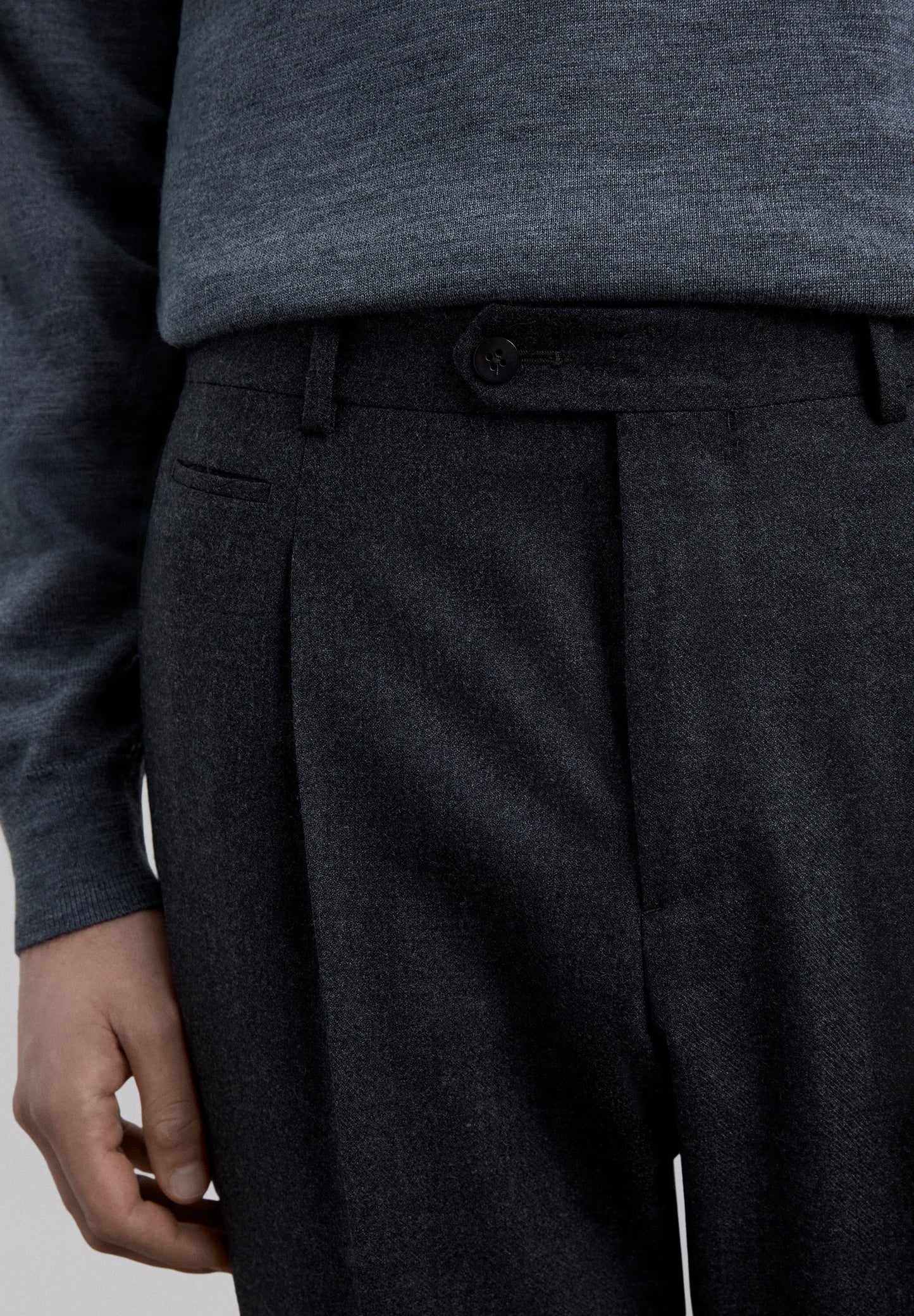 BANDPLOOIBROEK VAN WOL EN KATOEN