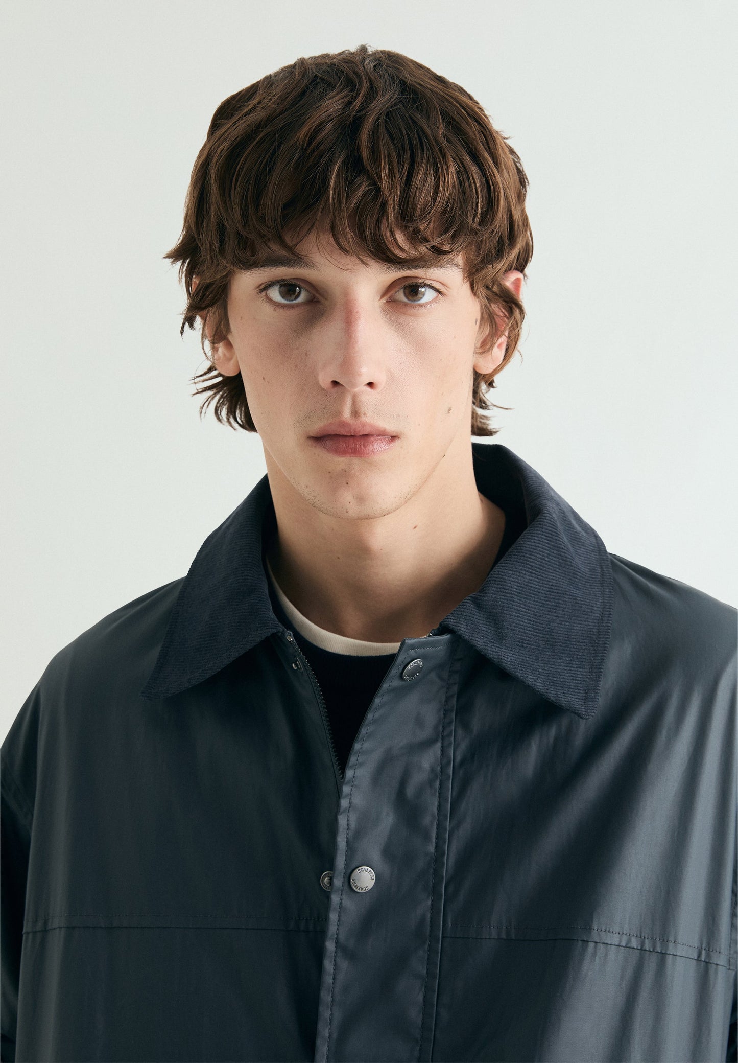 WAXED JACKET WITH SNAP BUTTONS