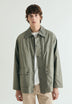 WAXED JACKET WITH SNAP BUTTONS