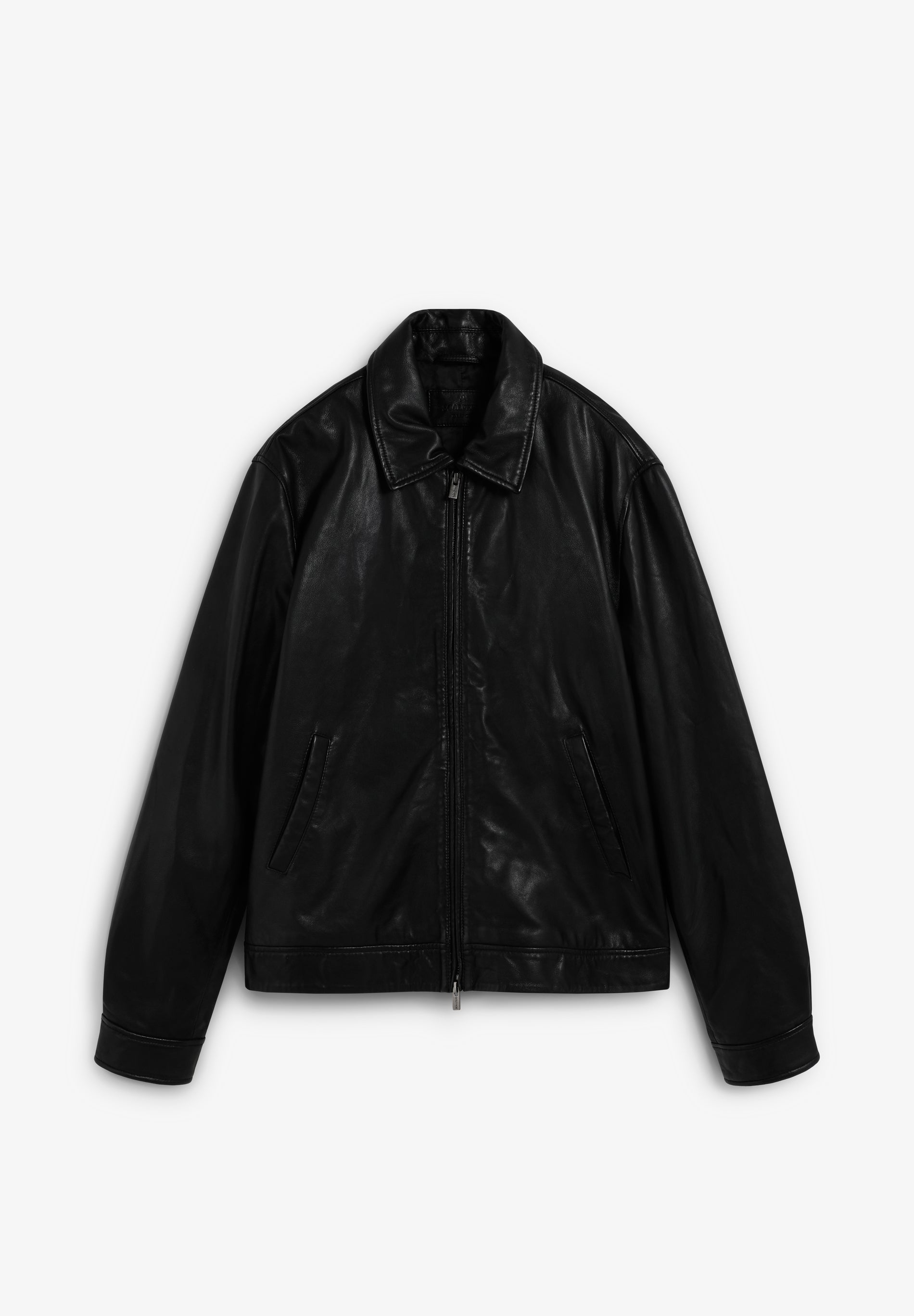 LEREN JACK OVERHEMDKRAAG