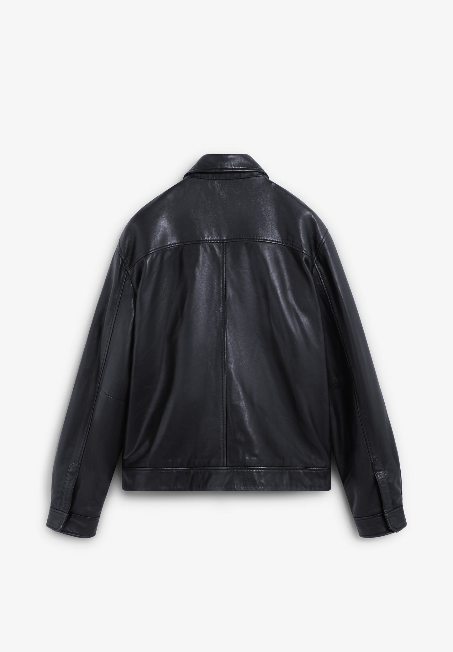 LEREN JACK OVERHEMDKRAAG