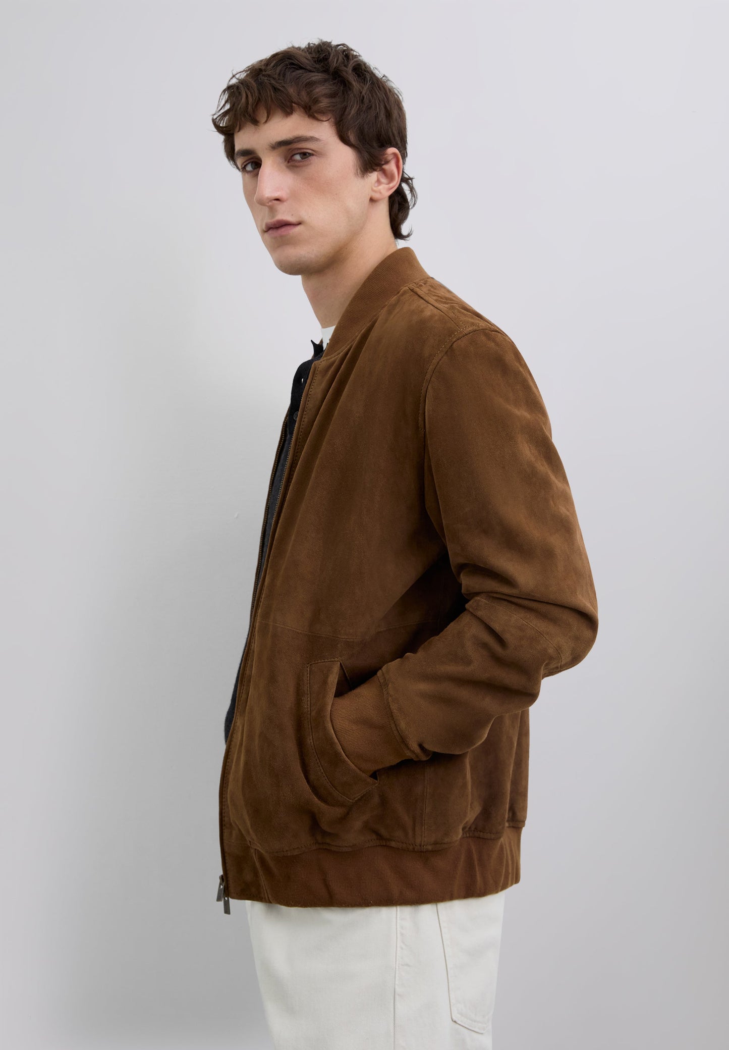 LEATHER BOMBER JACKET