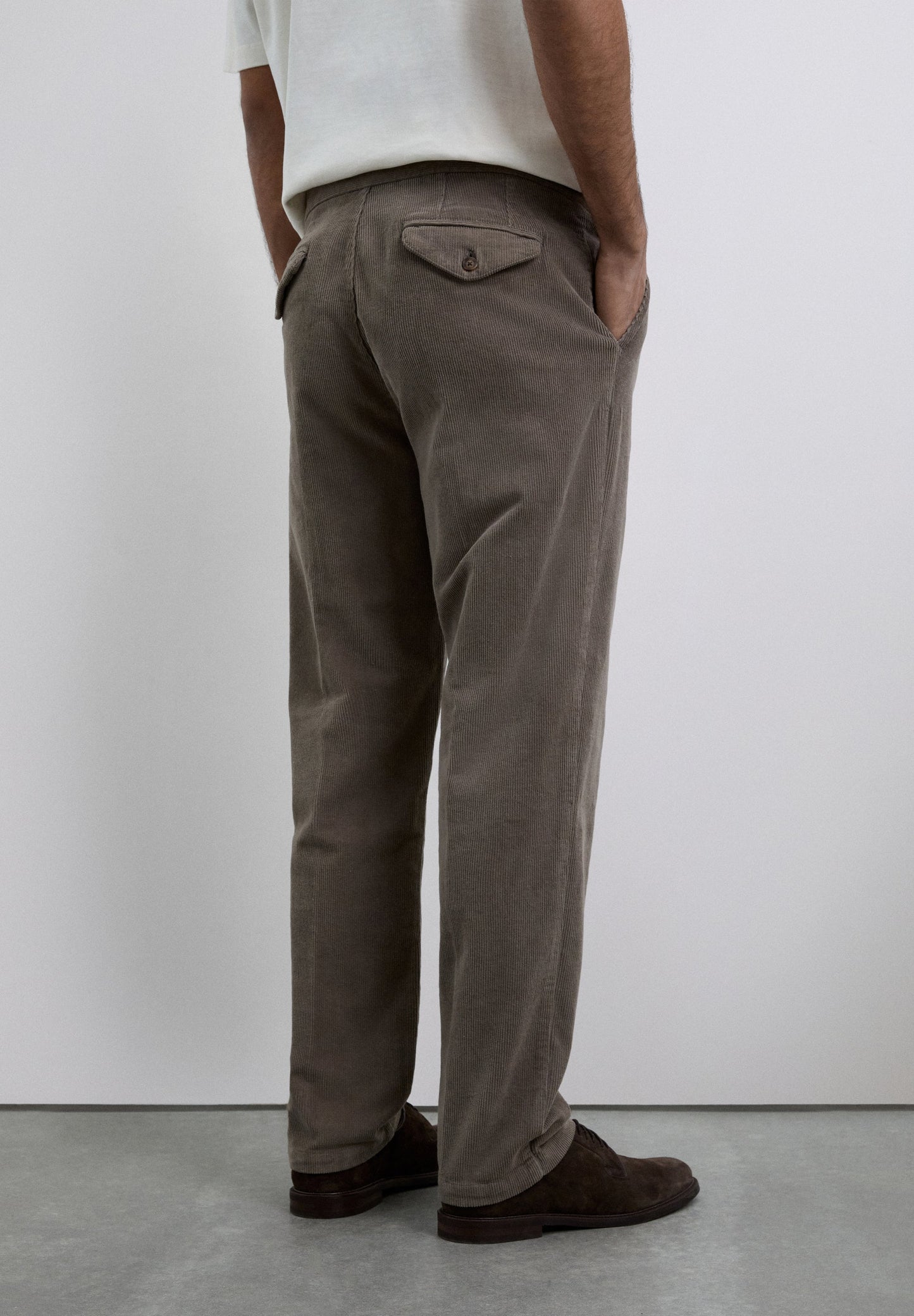 SLIM FIT CORDUROY TROUSERS WITH DARTS