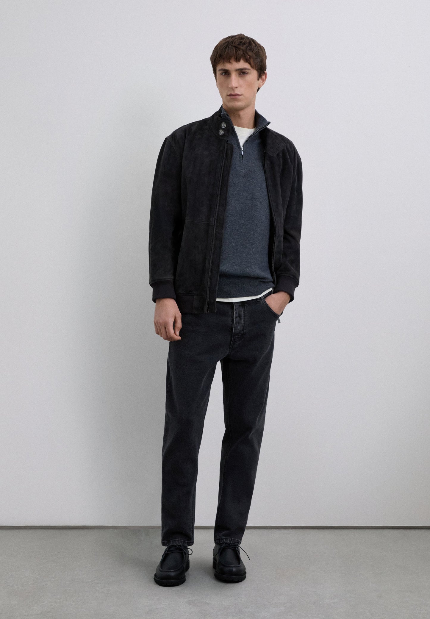 ZIPPED WOOL SWEATER WITH SKULL