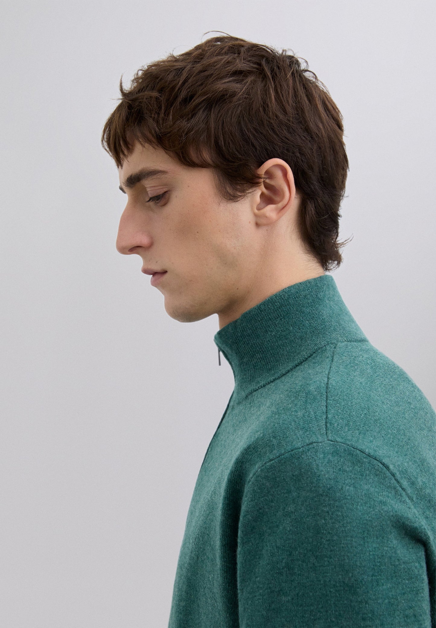 ZIPPED WOOL SWEATER WITH SKULL