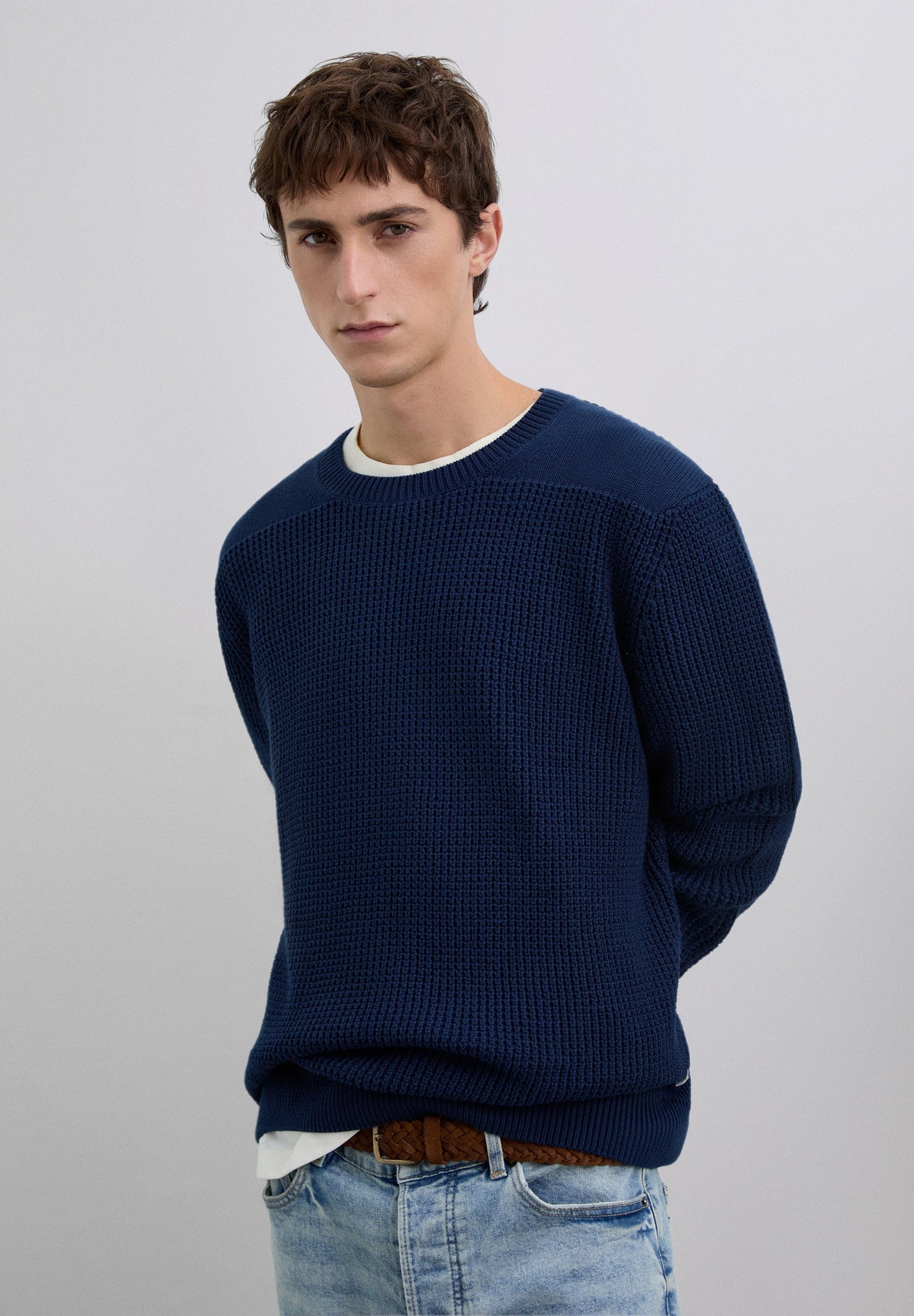 RIBBED KNIT SWEATER