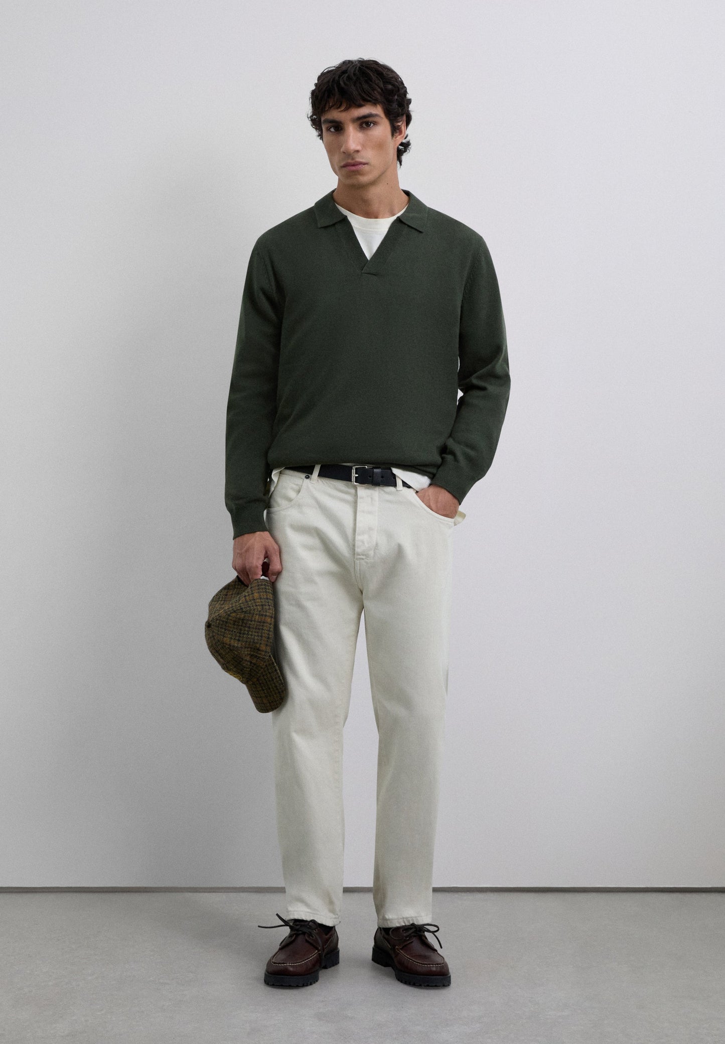 WOOL KNIT POLO SHIRT