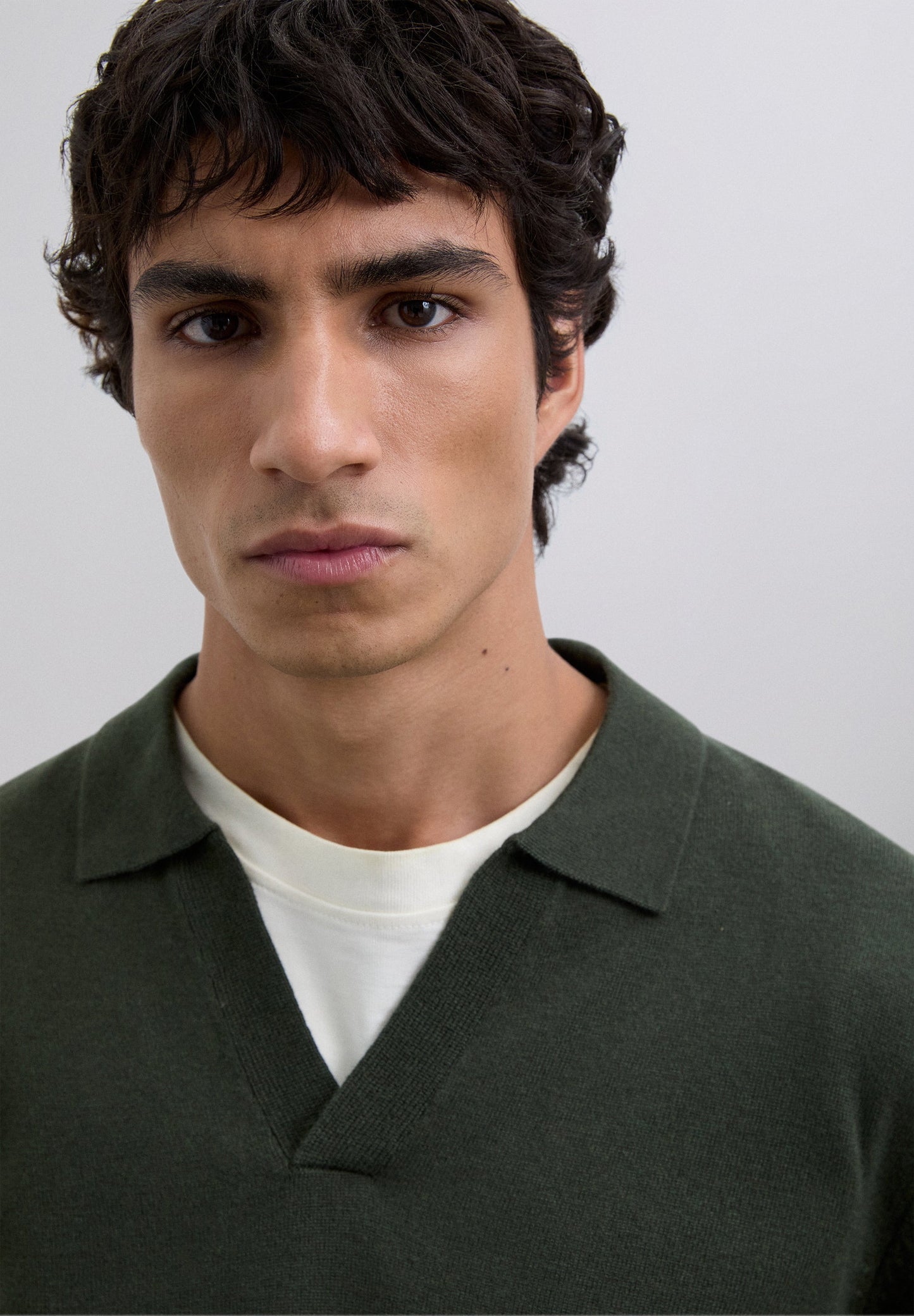 WOOL KNIT POLO SHIRT