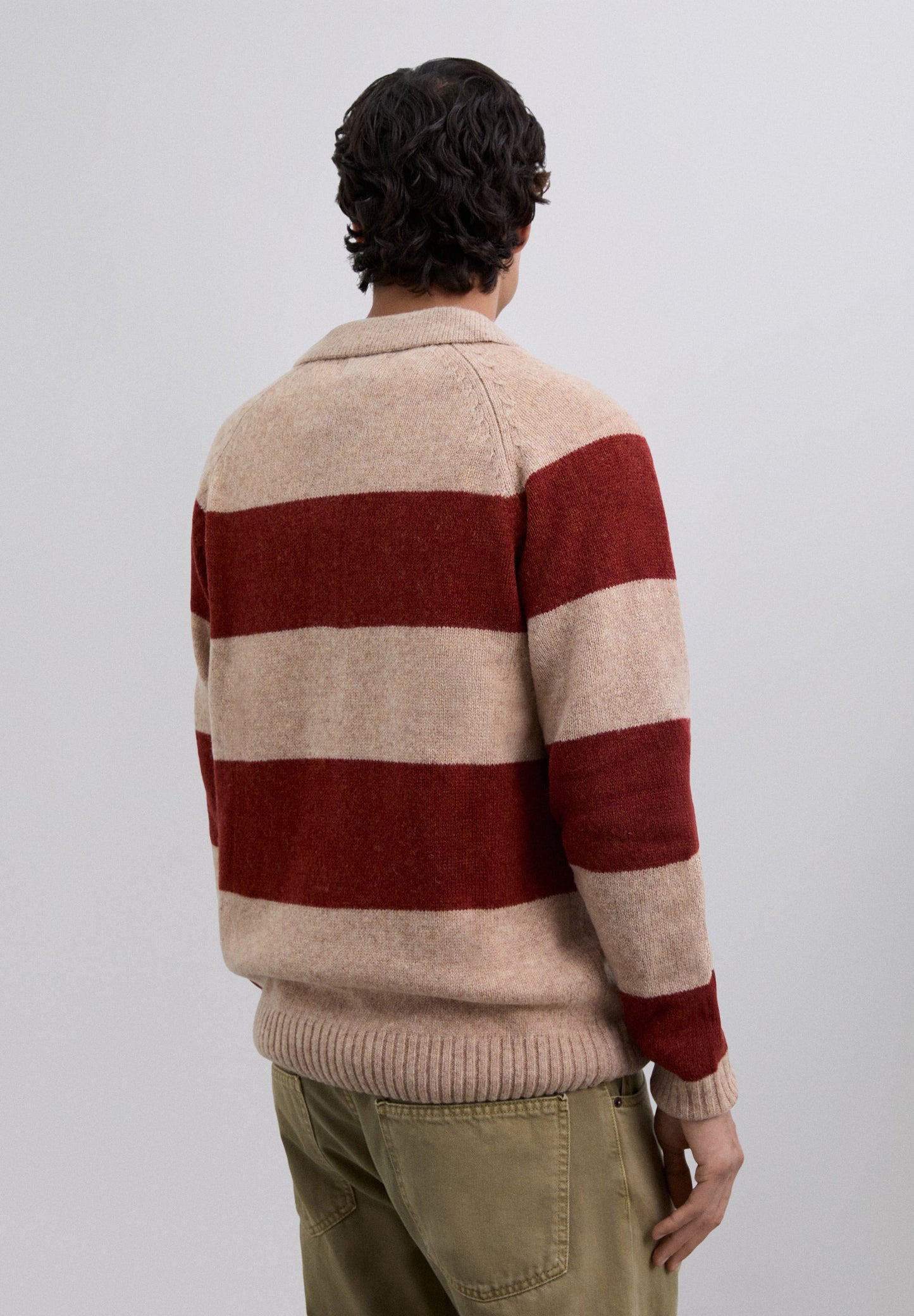 STRIPED POLO SWEATER
