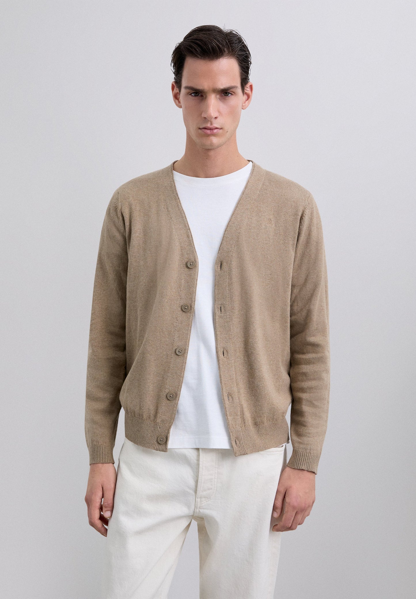 V-NECK CARDIGAN WITH SKULL