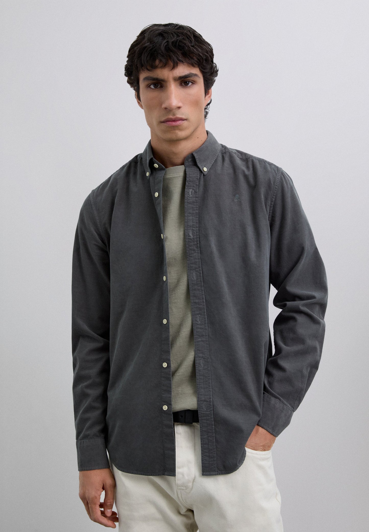 MICRO-CORDUROY SKULL SHIRT