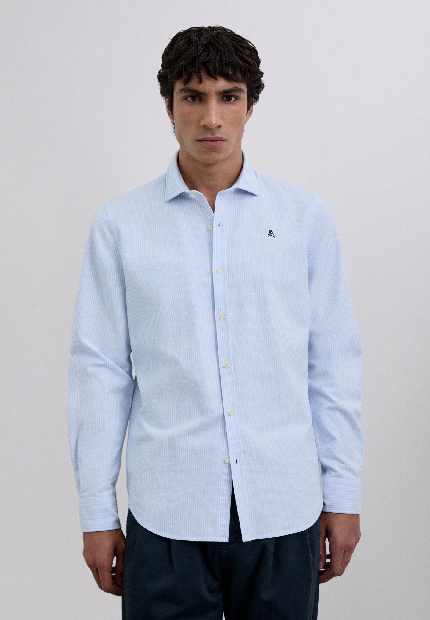 STRIPED OXFORD SHIRT WITH LOGO
