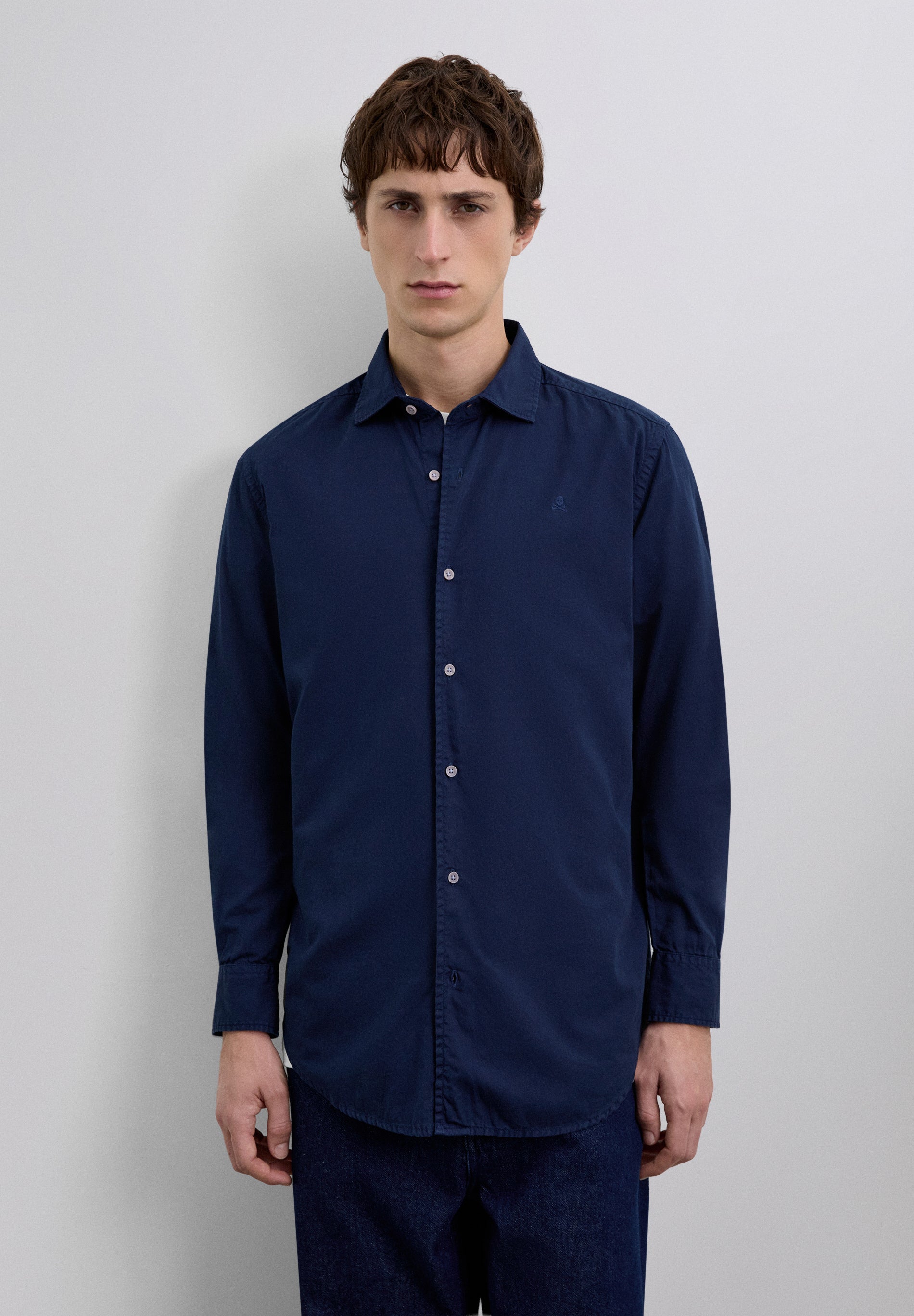SHIRT WITH EMBROIDERED SKULL