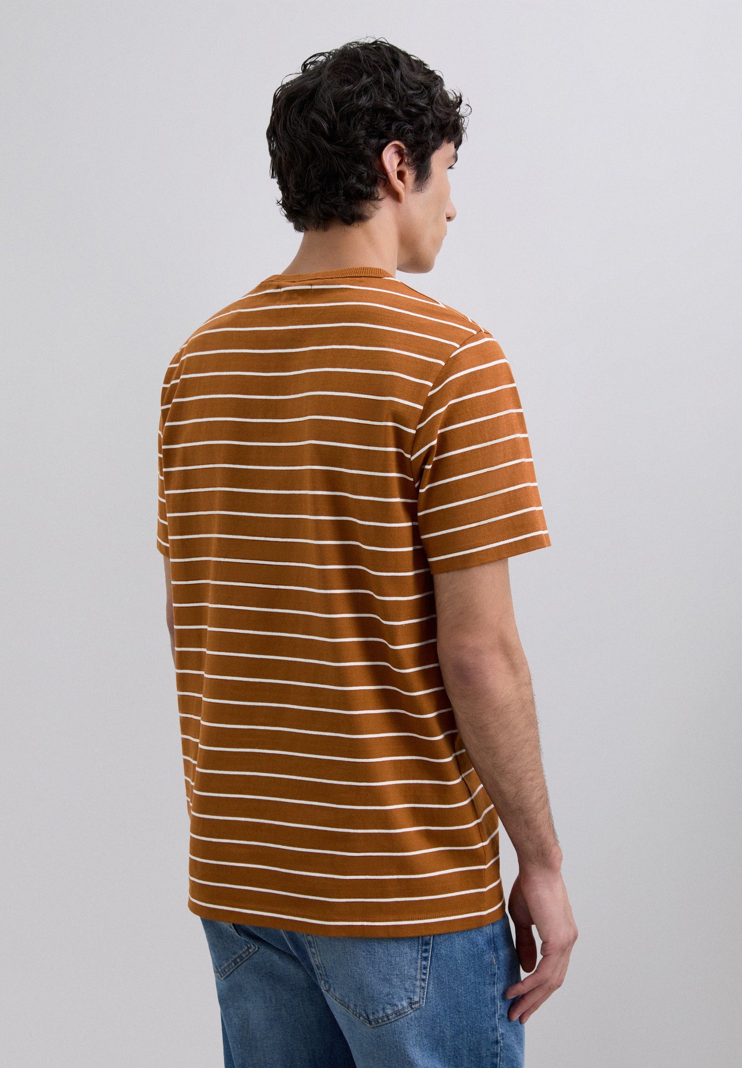 STRIPED LOGO PRINT T-SHIRT
